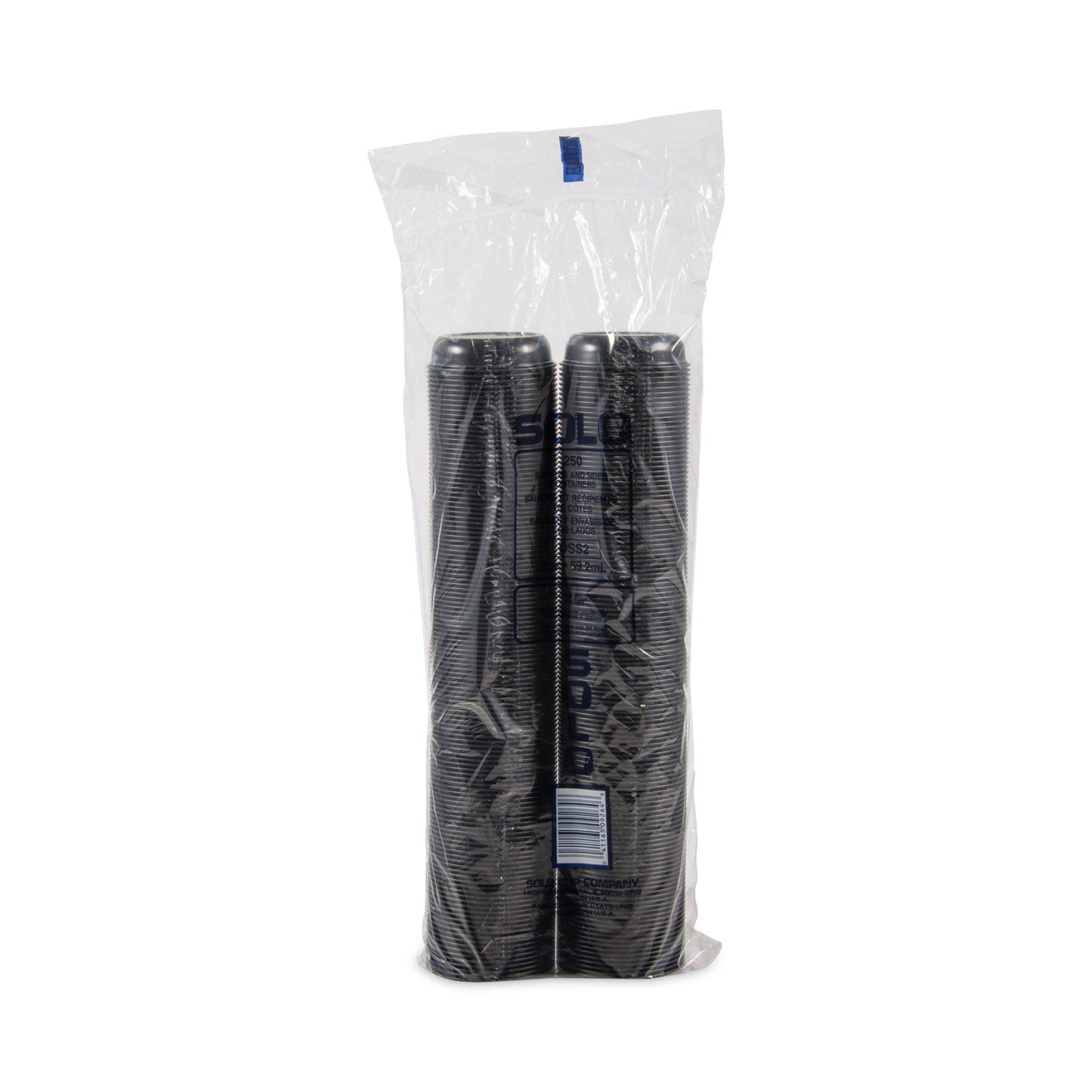 SOLO® Polystyrene Portion Cups, 2.5 oz, Plastic, Black, 250/Bag, 10 Bags/Carton
