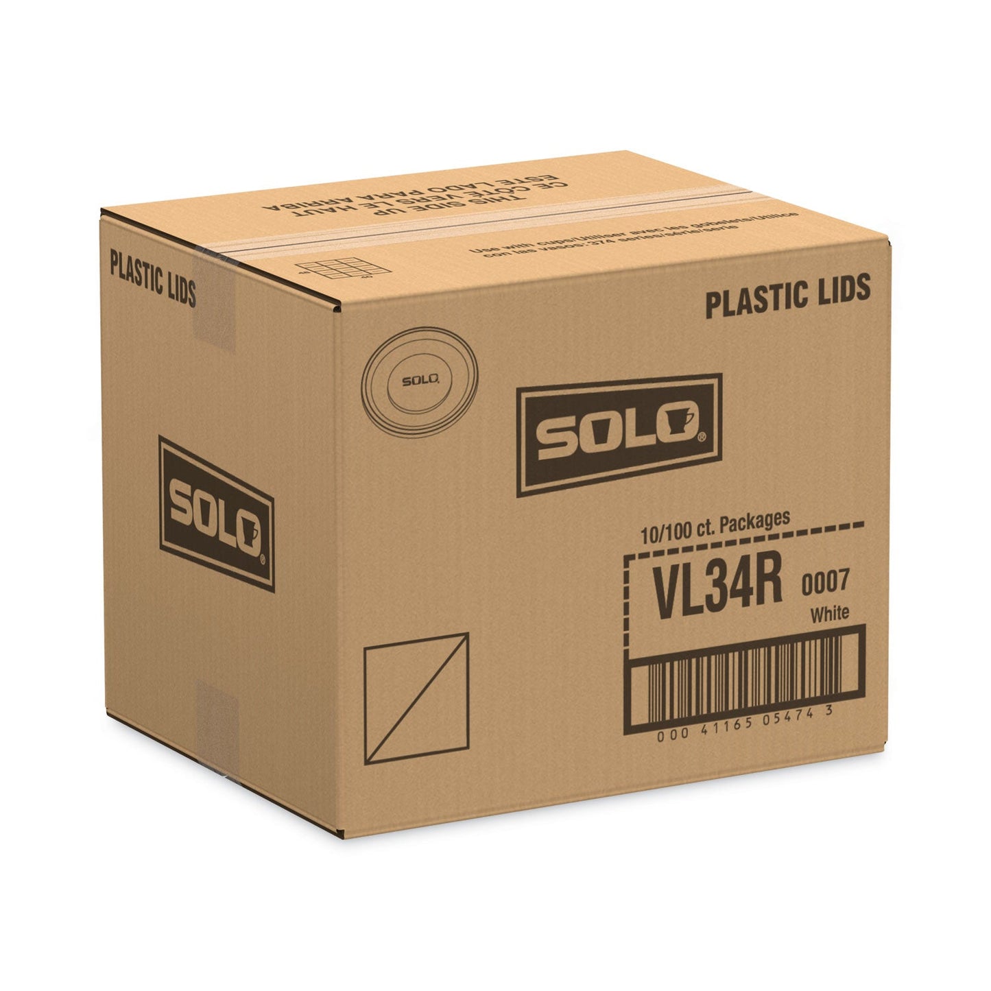 SOLO® Polystyrene Vented Hot Cup Lids, Fits 4 oz Hot Cups, Plastic, White, 100/Pack, 10 Packs/Carton