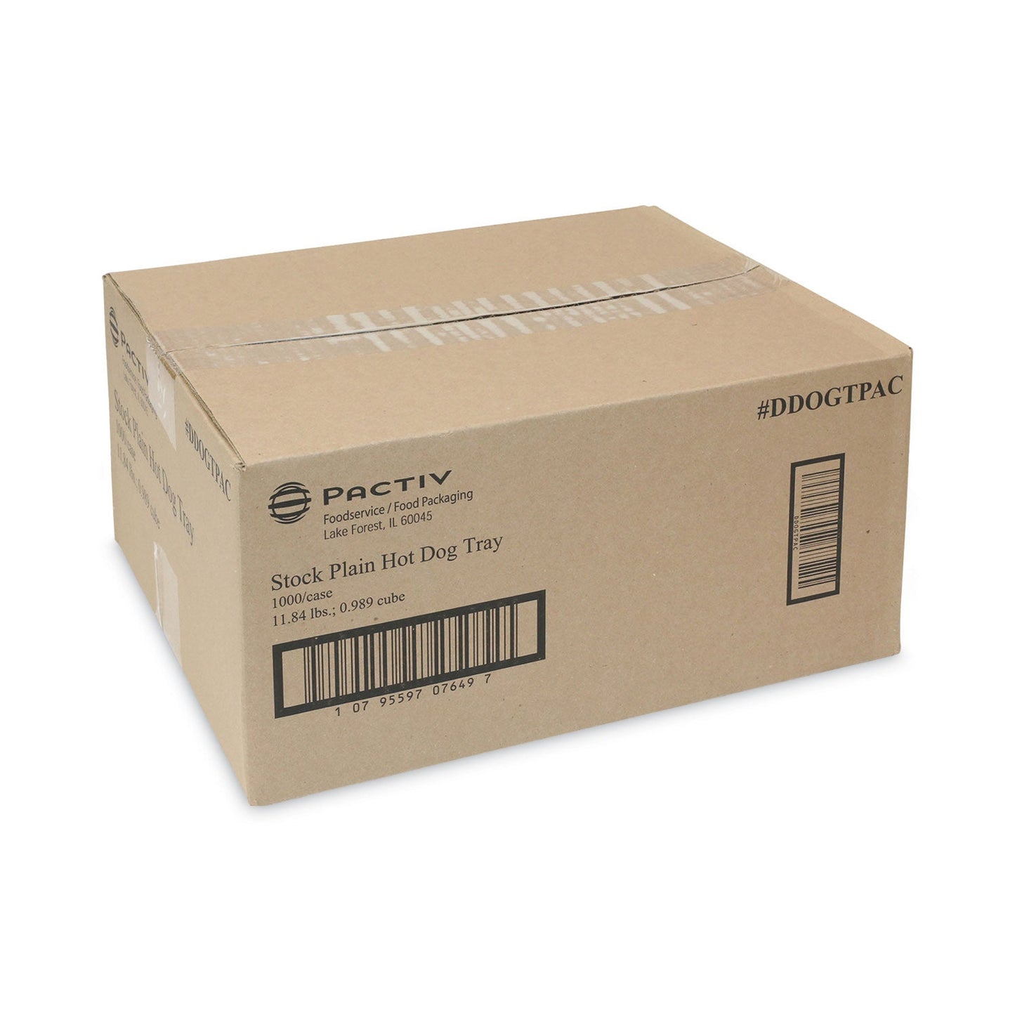 Pactiv Evergreen Paperboard Boat Basket, Hot Dog Tray with Perforations, 7.04 x 1.75 x 1.43, White, Paper, 1,000/Carton