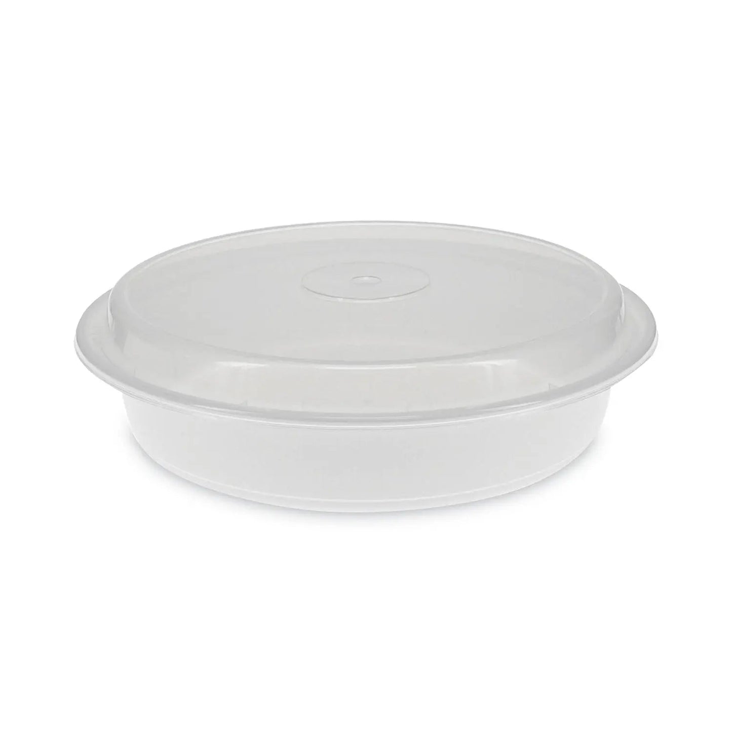 Pactiv Evergreen Newspring VERSAtainer Microwavable Containers, 48 oz, 9 x 9 x 2.38, White/Clear, Plastic, 150/Carton