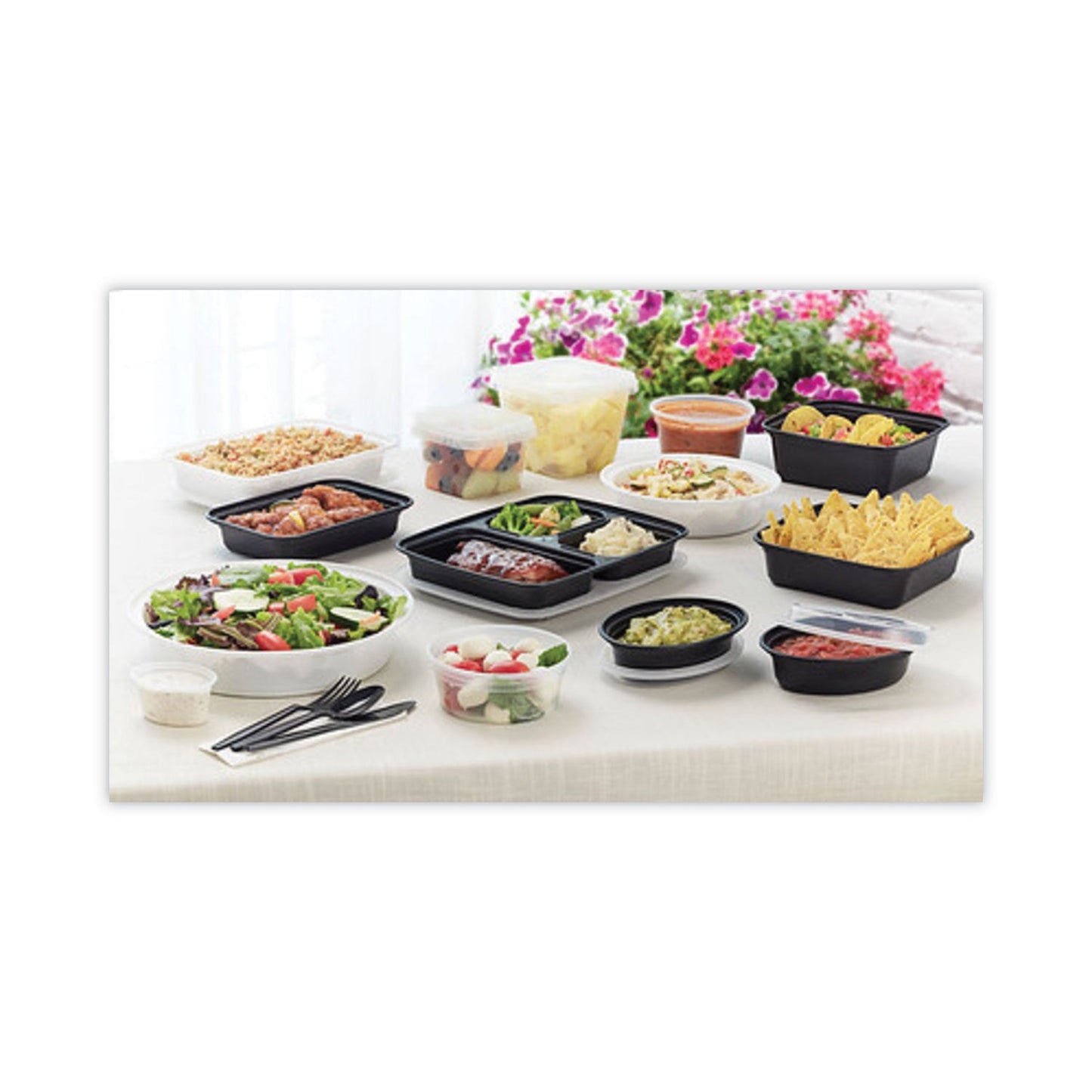 Pactiv Evergreen Newspring VERSAtainer Microwavable Containers, 16 oz, 5 x 7.25 x 1.5, Black/Clear, Plastic, 150/Carton