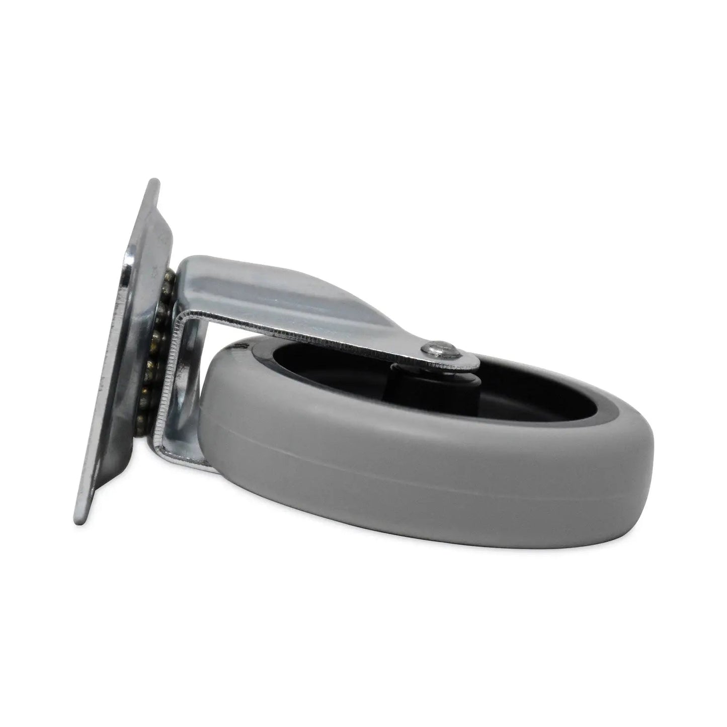 Rubbermaid® Commercial Non-Marking Plate Casters, Swivel Mount Plate, 4" Wheel, Black/Gray/Silver
