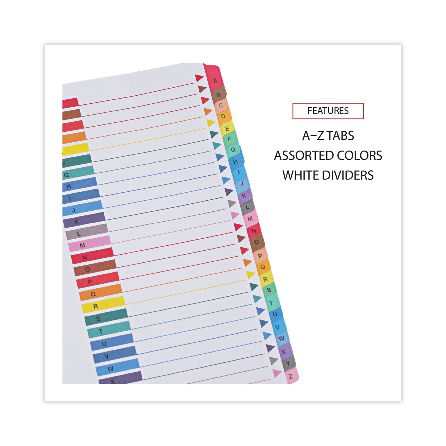 Universal® Deluxe Table Of Contents Dividers For Printers, 26-Tab, A To Z, 11 X 8.5, White, 1 Set