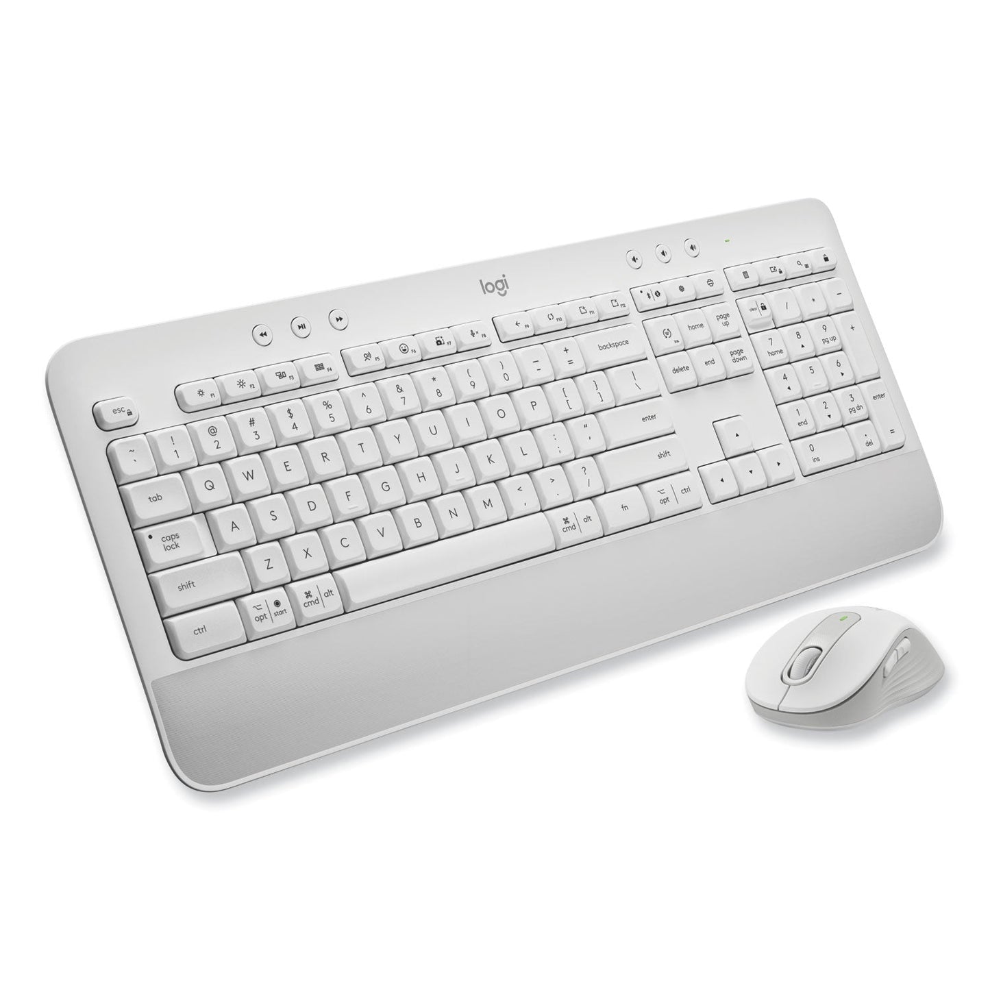Logitech® Signature MK650 Wireless Keyboard and Mouse Combo for Business, 2.4 GHz Frequency/32 ft Wireless Range, Off White