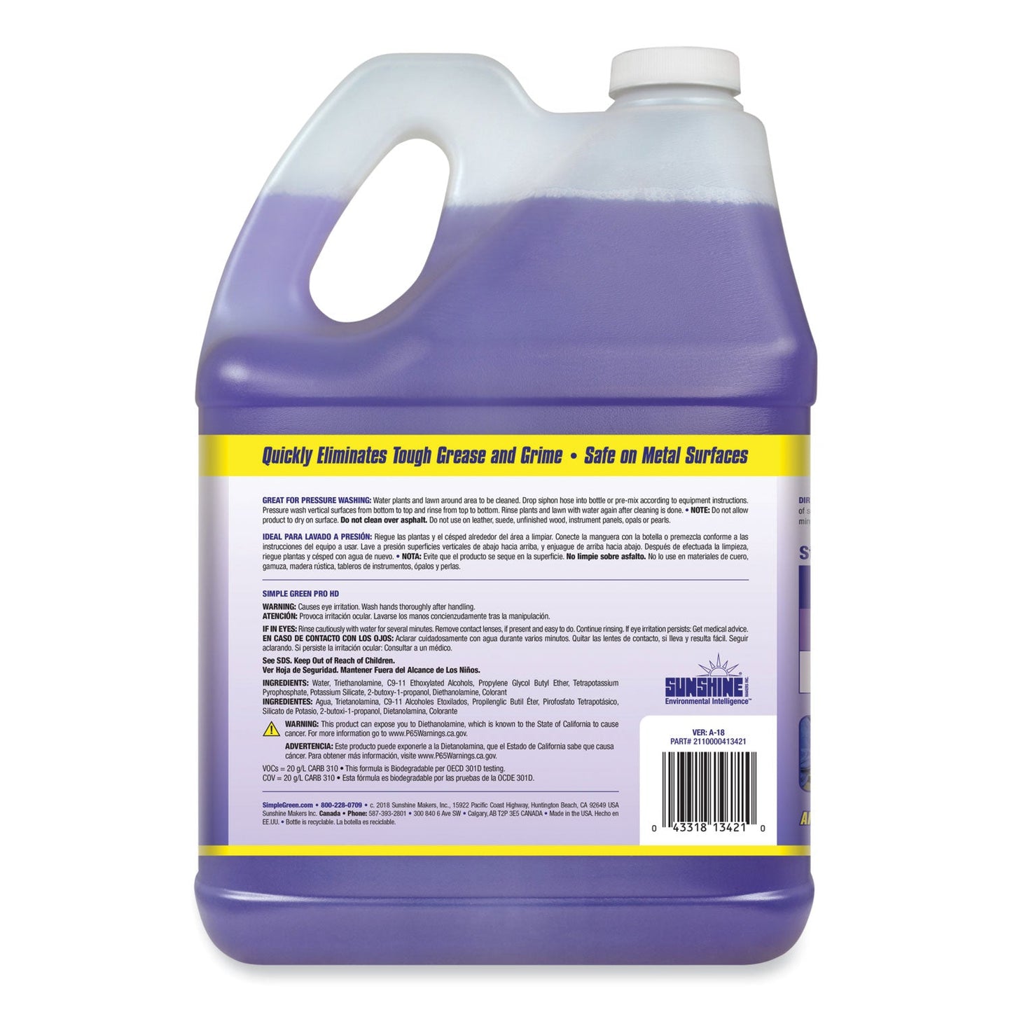 Simple Green® Pro Hd Heavy-Duty Cleaner, Unscented, 1 Gal Bottle, 4/carton