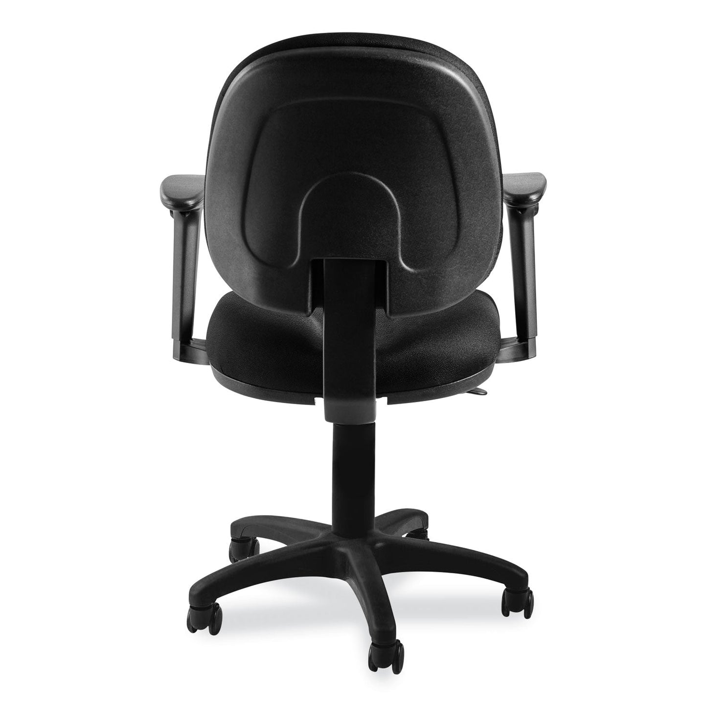 NPS® Comfort Task Chair with Arms, Supports Up to 300 lb, 19" to 23" Seat Height, Black Seat, Black Back, Black Base