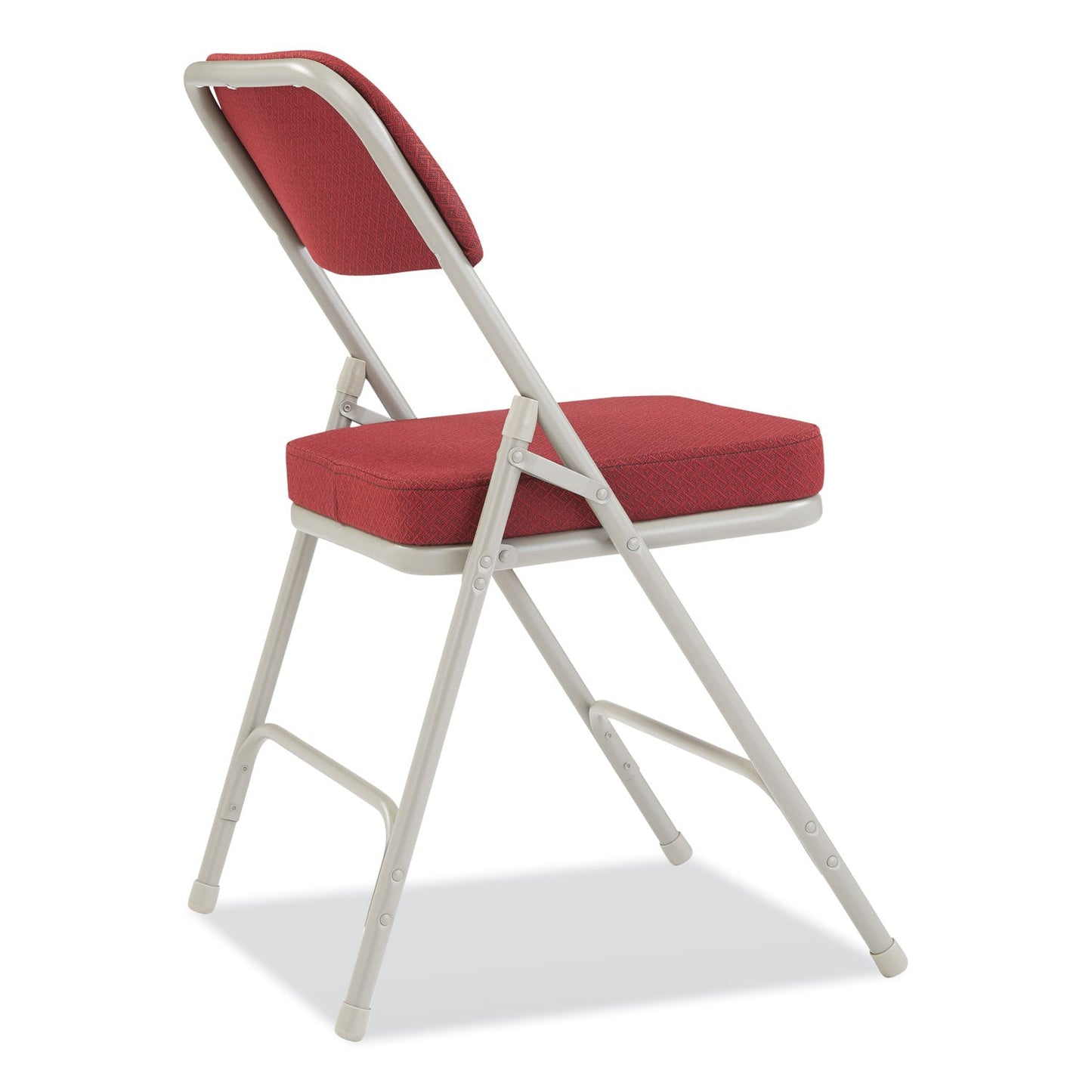 NPS® 3200 Series Premium Fabric Dual-Hinge Folding Chair, Supports Up to 300 lb, Burgundy Seat, Burgundy Back, Gray Base, 2/Carton