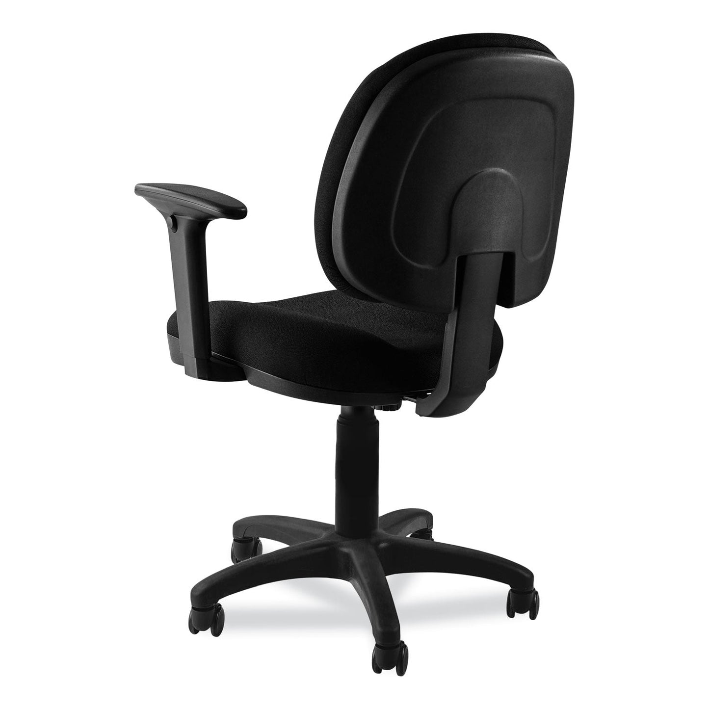 NPS® Comfort Task Chair with Arms, Supports Up to 300 lb, 19" to 23" Seat Height, Black Seat, Black Back, Black Base