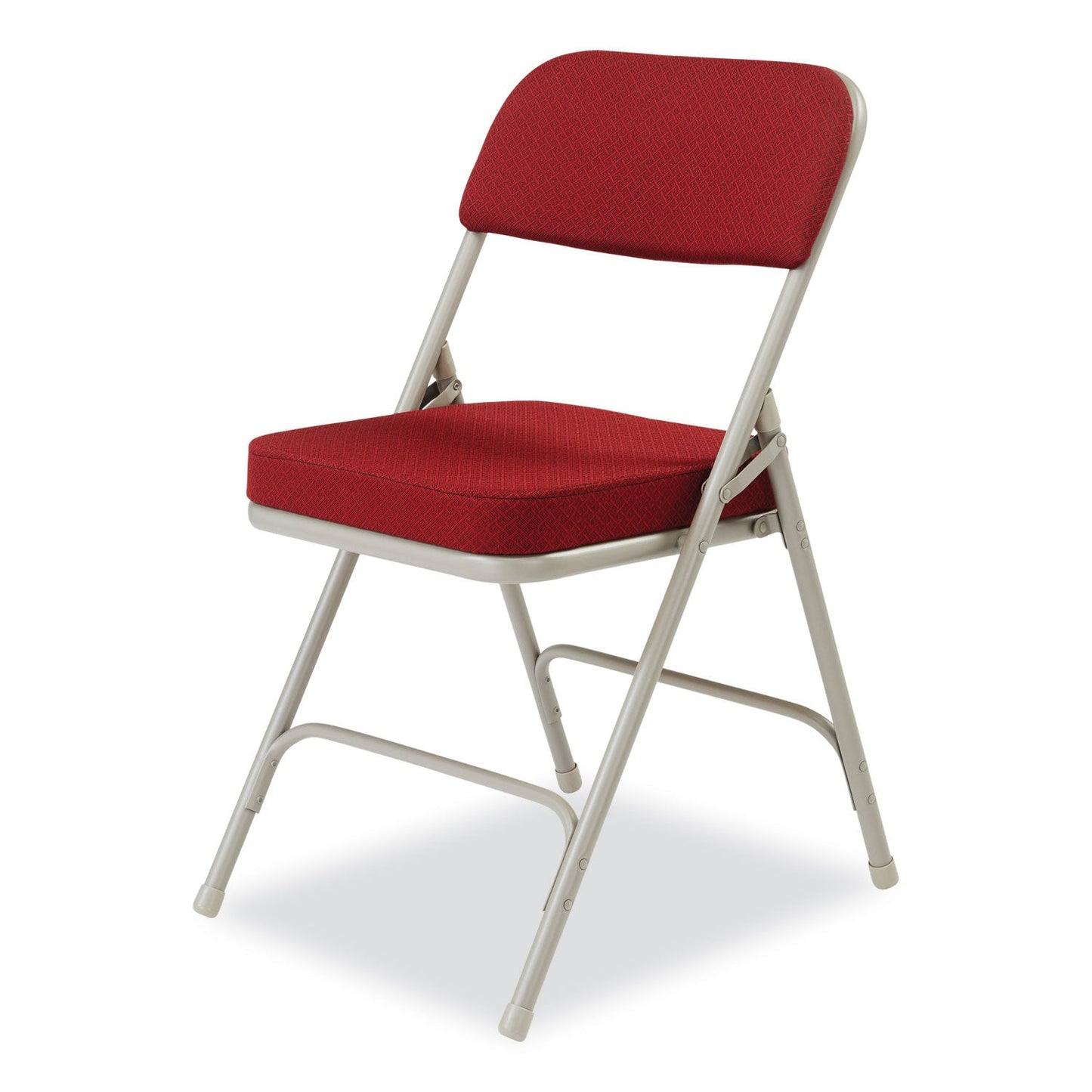 NPS® 3200 Series Premium Fabric Dual-Hinge Folding Chair, Supports Up to 300 lb, Burgundy Seat, Burgundy Back, Gray Base, 2/Carton
