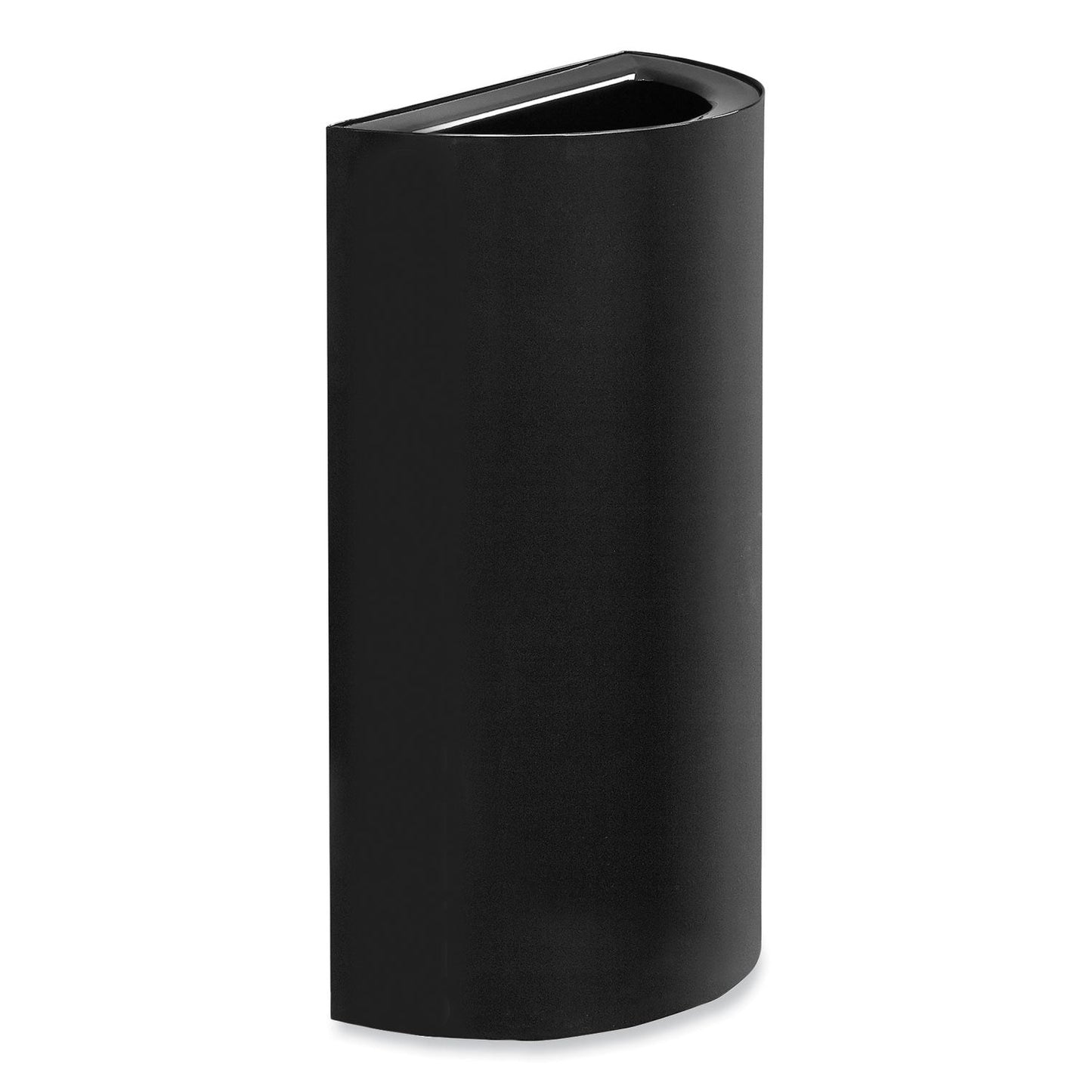 Safco® Mixx Recycling Center Half-Round Receptacle, 23 gal, Steel, Black