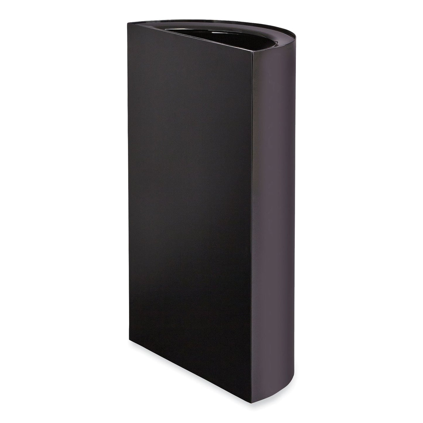 Safco® Mixx Recycling Center Half-Round Receptacle, 23 gal, Steel, Black