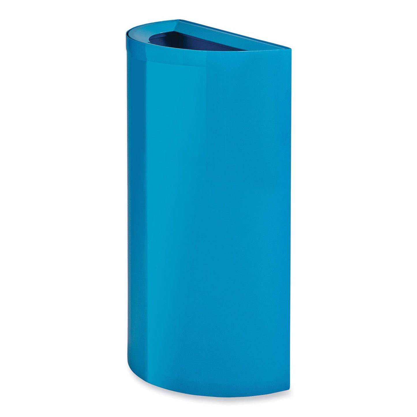 Safco® Mixx Recycling Center Half-Round Receptacle, 23 gal, Steel, Blue