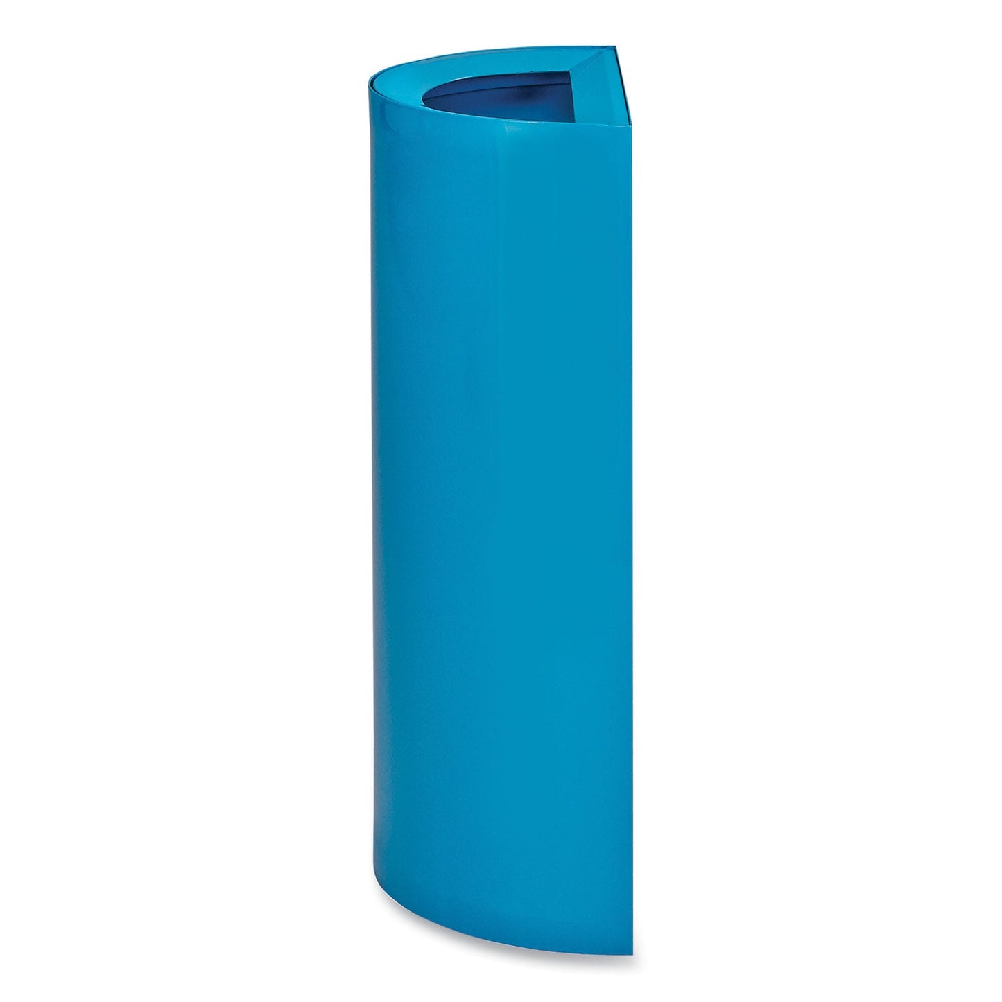 Safco® Mixx Recycling Center Half-Round Receptacle, 23 gal, Steel, Blue