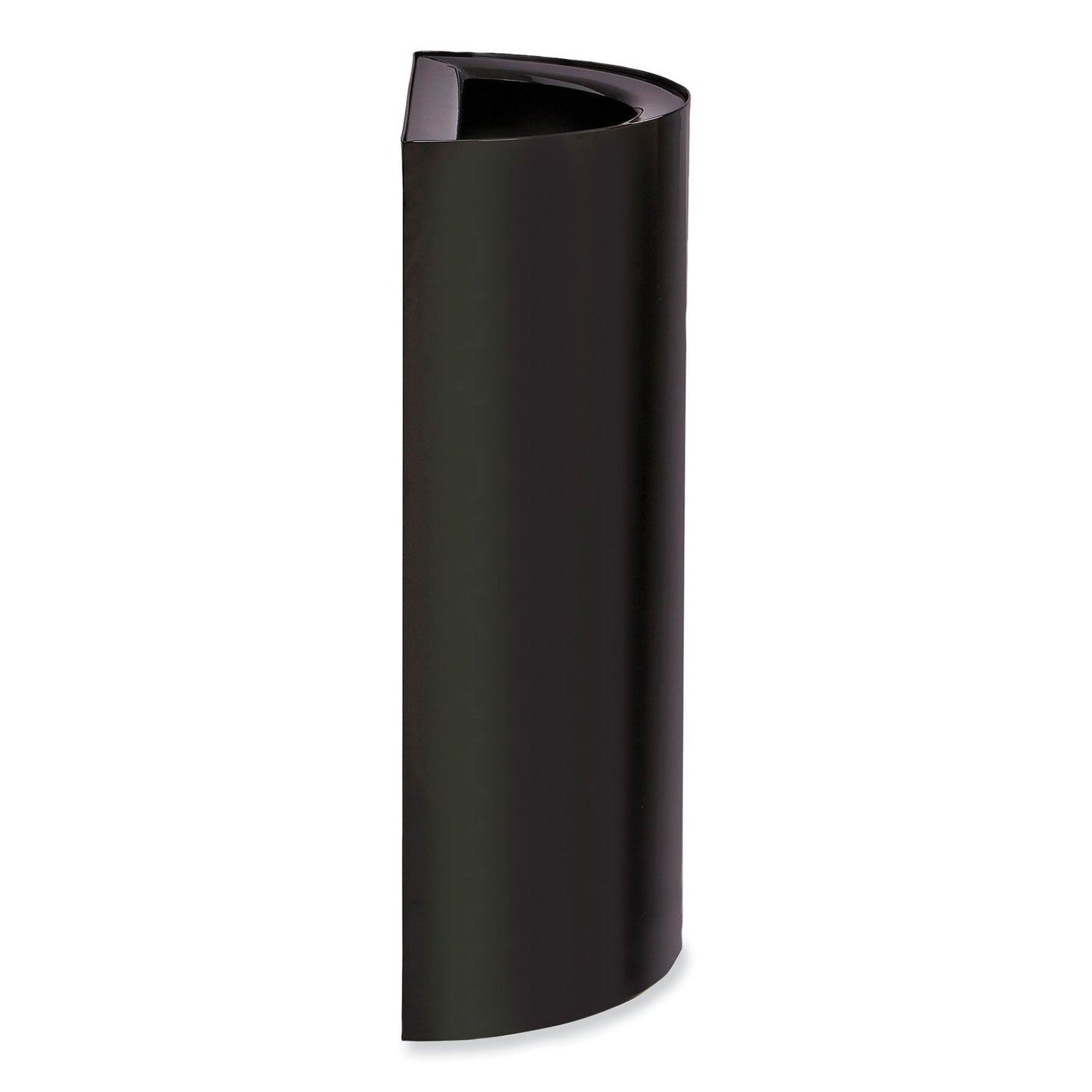 Safco® Mixx Recycling Center Half-Round Receptacle, 23 gal, Steel, Black