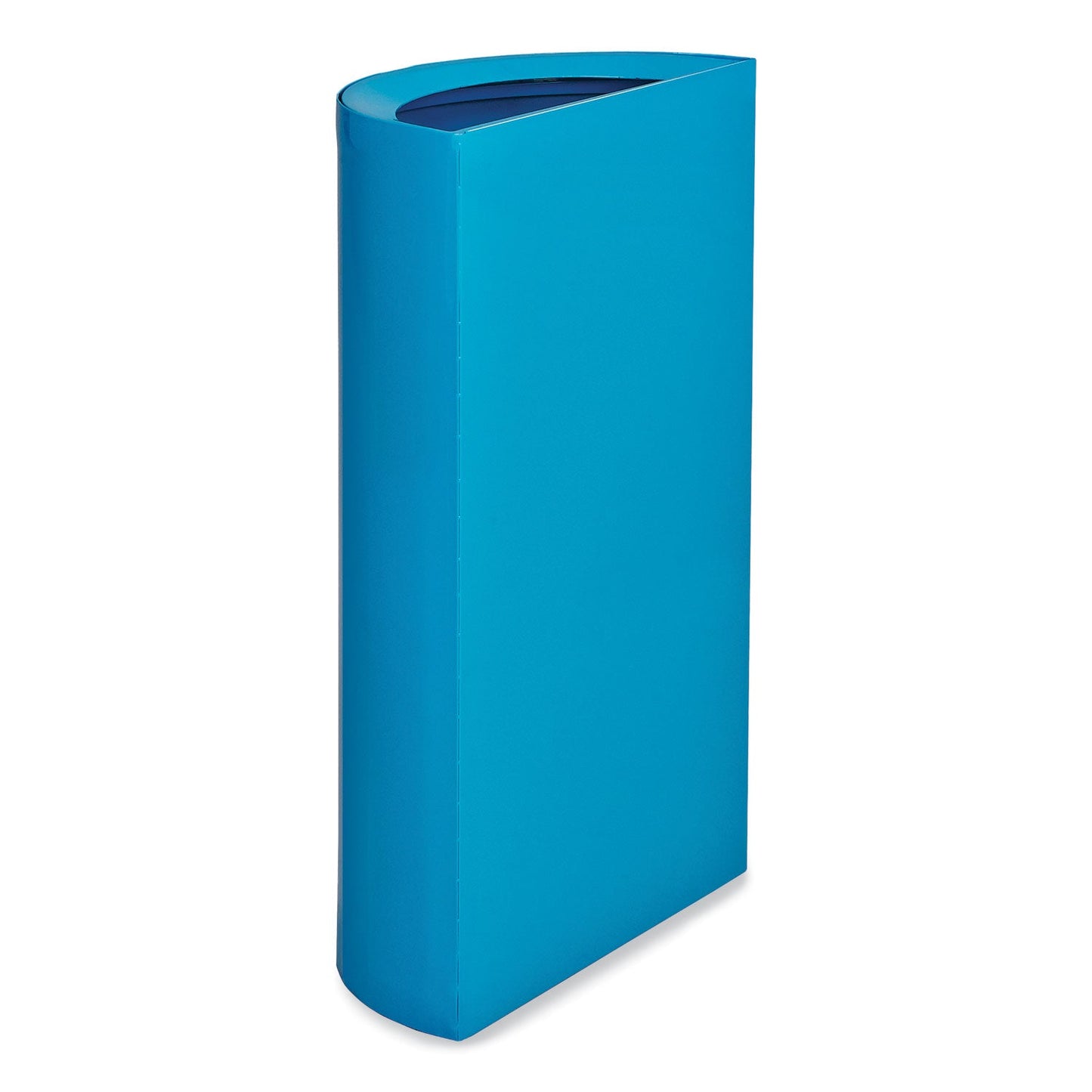 Safco® Mixx Recycling Center Half-Round Receptacle, 23 gal, Steel, Blue