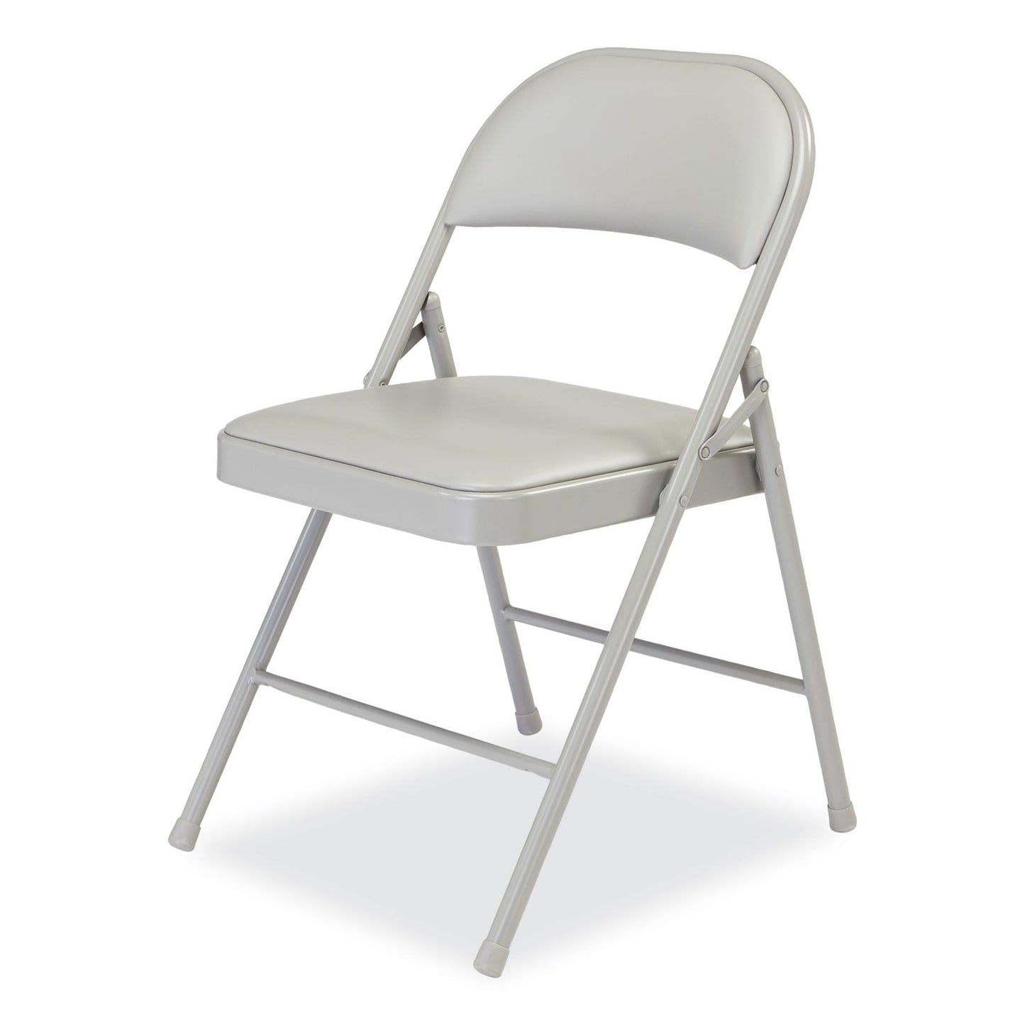 BASICS by NPS® 950 Series Vinyl Padded Steel Folding Chair, Supports Up to 250 lb, 17.75" Seat Height, Gray, 4/Carton