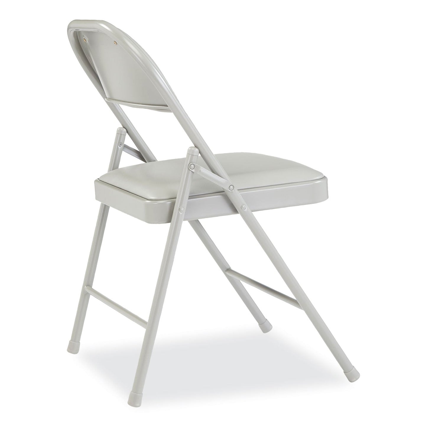 BASICS by NPS® 950 Series Vinyl Padded Steel Folding Chair, Supports Up to 250 lb, 17.75" Seat Height, Gray, 4/Carton