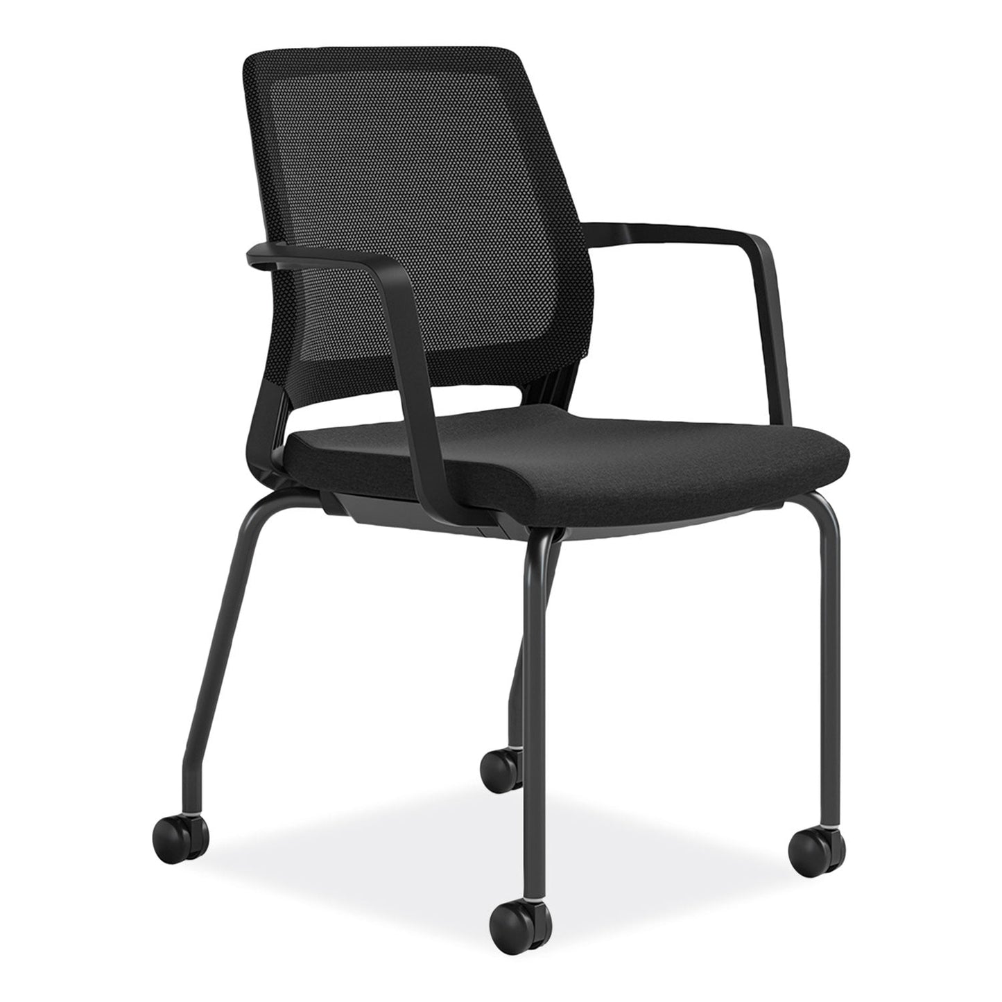 Safco® Medina Guest Chair, Supports Up to 275 lb, 18" Seat Height, Black Seat/Back/Base