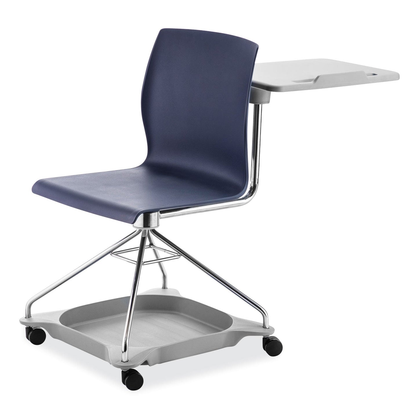 NPS® CoGo Mobile Tablet Chair, Supports Up to 440 lb, 18.75" Seat Height, Blue Seat, Blue Back, Chrome Frame