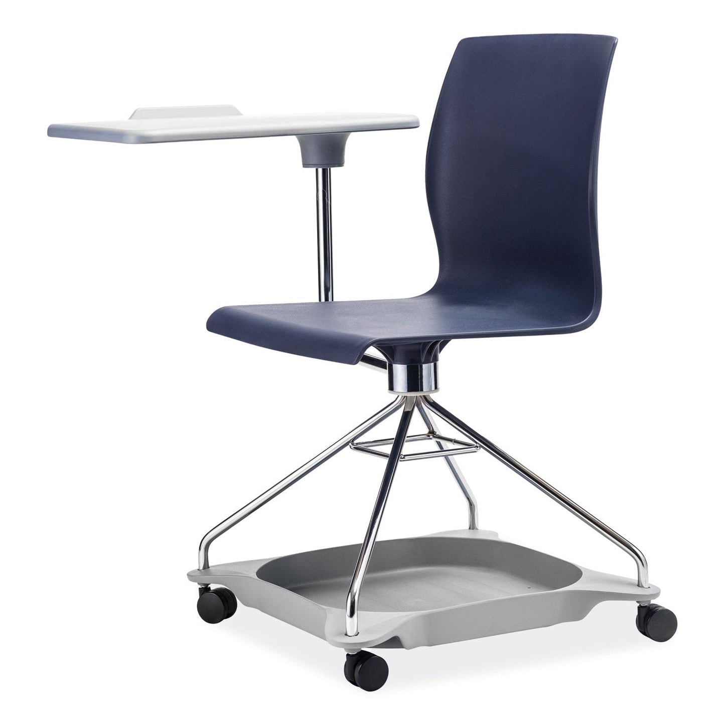 NPS® CoGo Mobile Tablet Chair, Supports Up to 440 lb, 18.75" Seat Height, Blue Seat, Blue Back, Chrome Frame