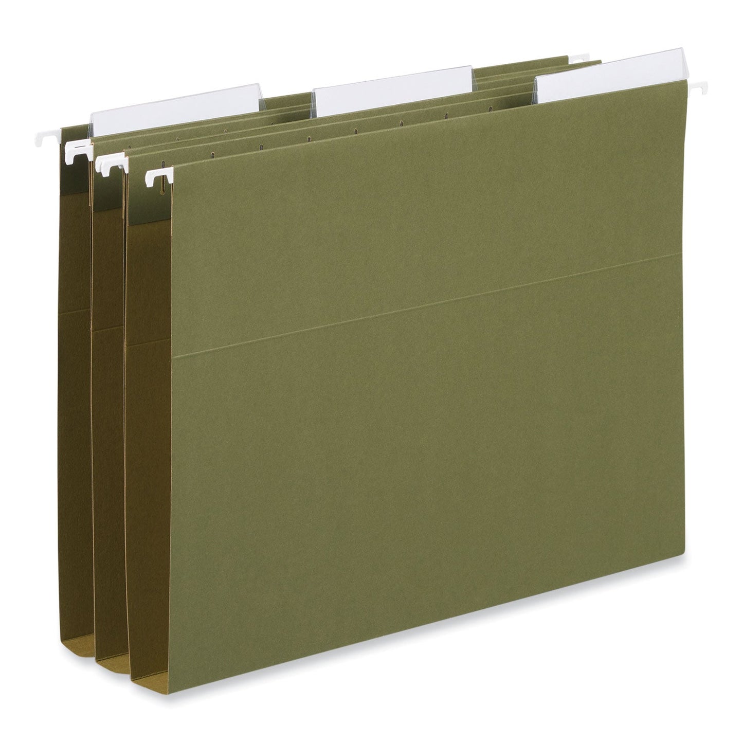 Universal® Hanging File Folder Plastic Index Tabs, 1/3-Cut, Clear, 3.7" Wide, 25/Pack