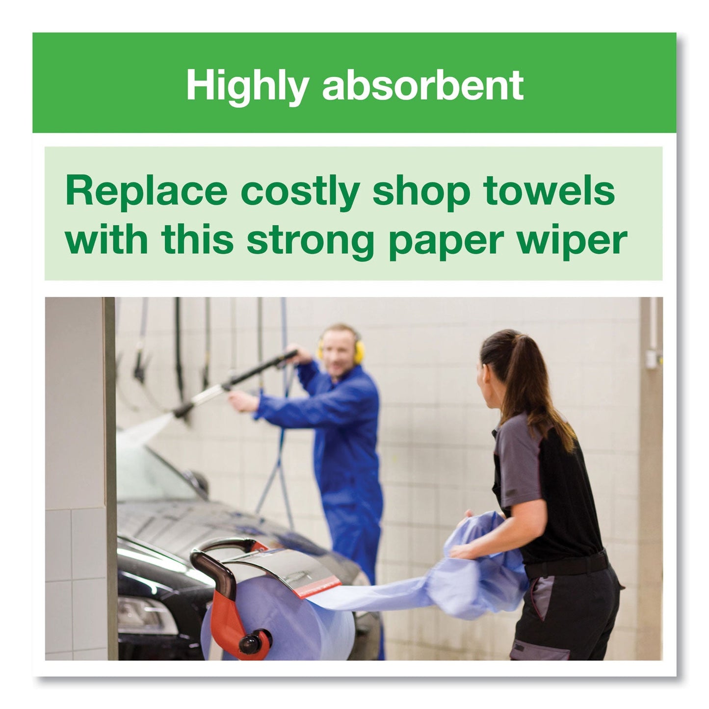 Tork® Heavy-Duty Paper Wiper, 1-Ply, 11.1" x 800 ft, Blue