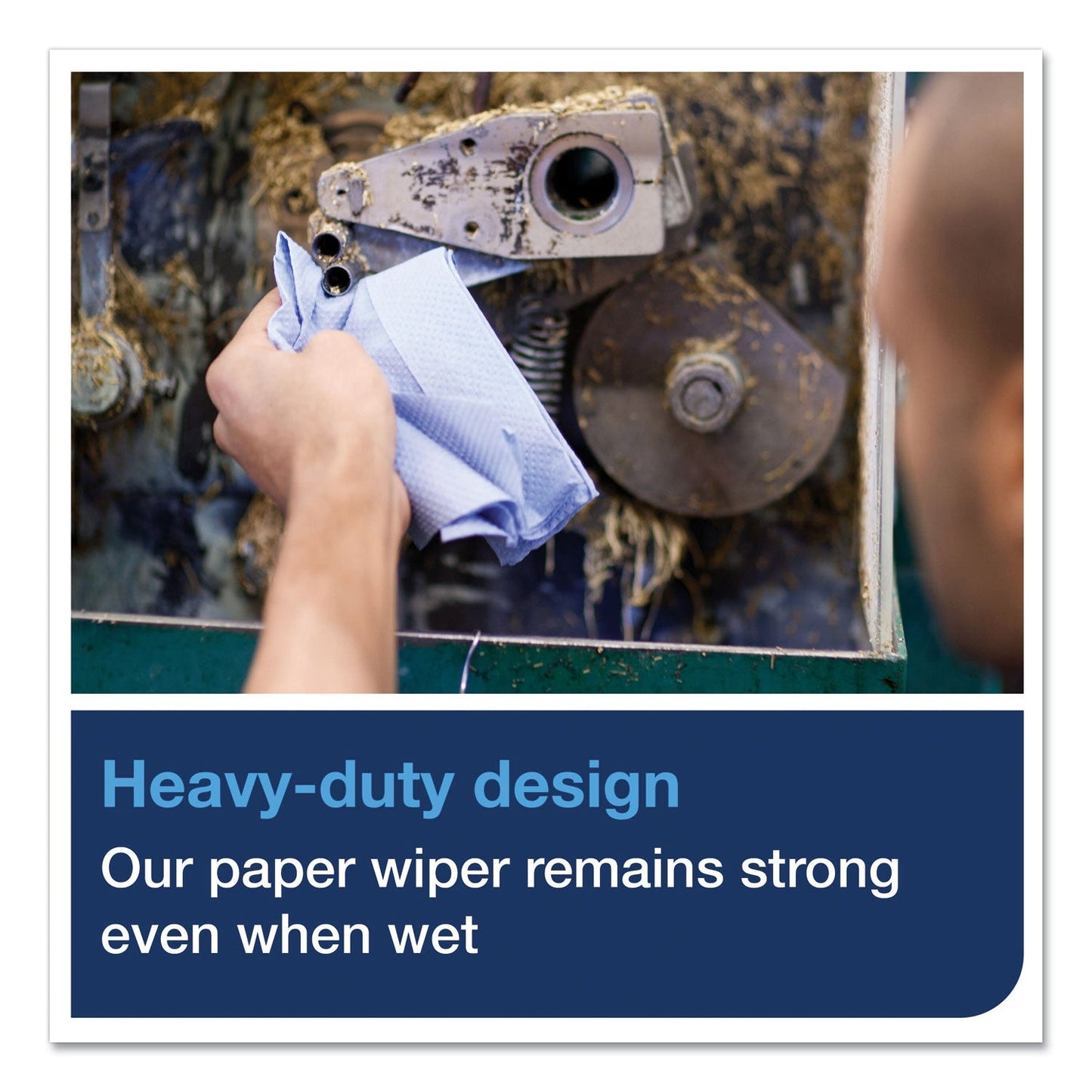 Tork® Heavy-Duty Paper Wiper, 1-Ply, 11.1" x 800 ft, Blue