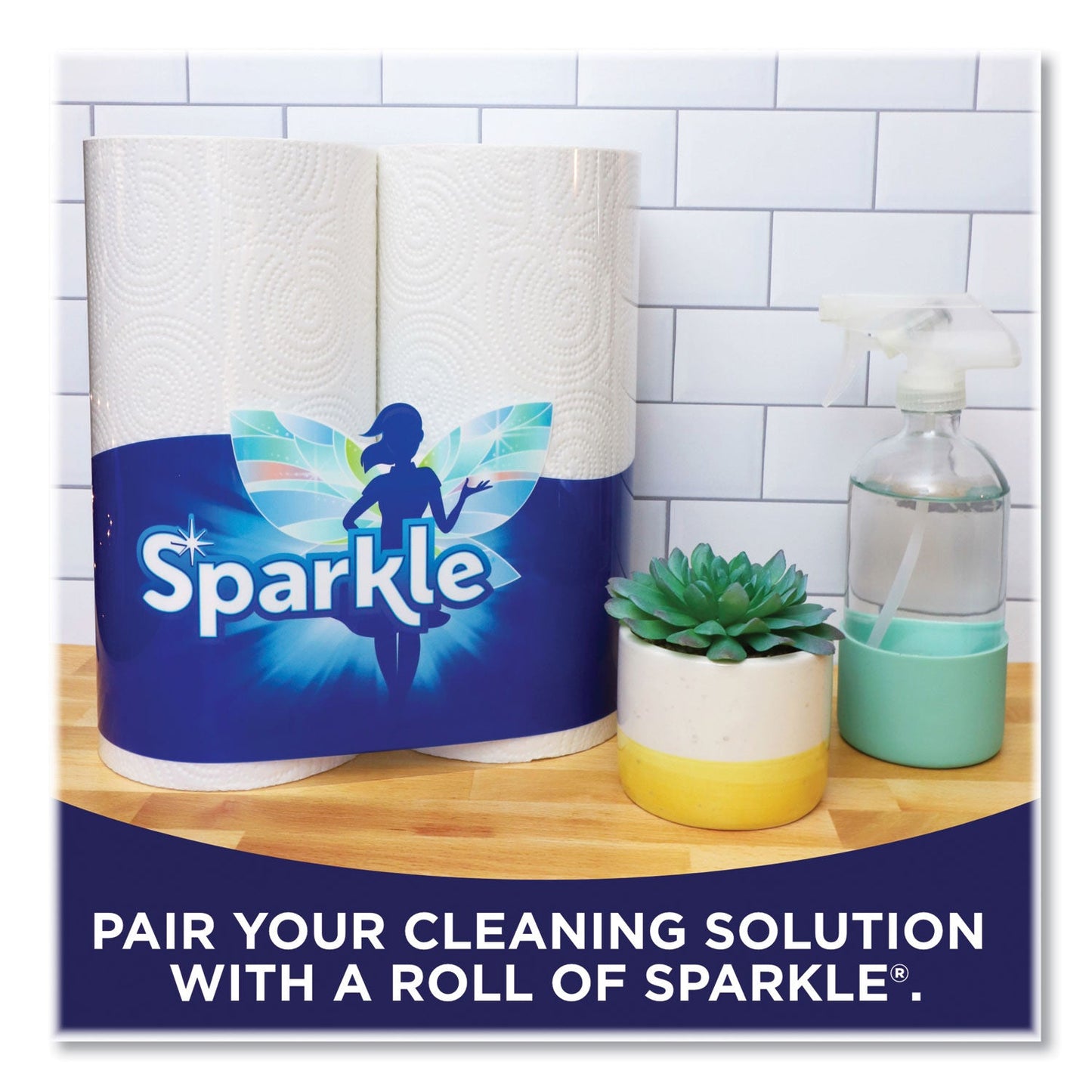 Sparkle® Pick-A-Size Perforated Kitchen Double Roll Towels with Thirst Pockets, 2-Ply, 11 x 6, White, 110 Sheets/Roll, 24 Rolls/Pack