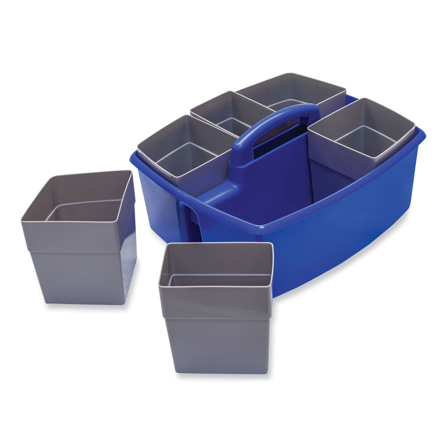 Storex Large Caddy with Sorting Cups, Blue, 2/Carton