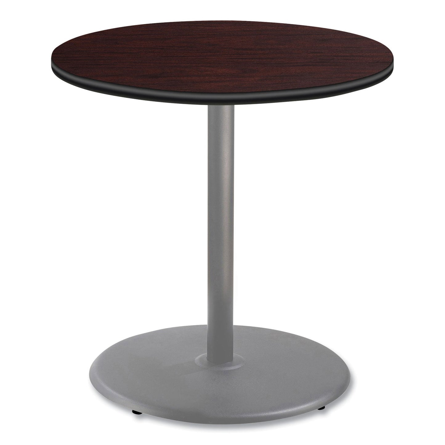 NPS® Cafe Table, 36" Diameter x 36h, Round Top/Base, Mahogany Top, Gray Base