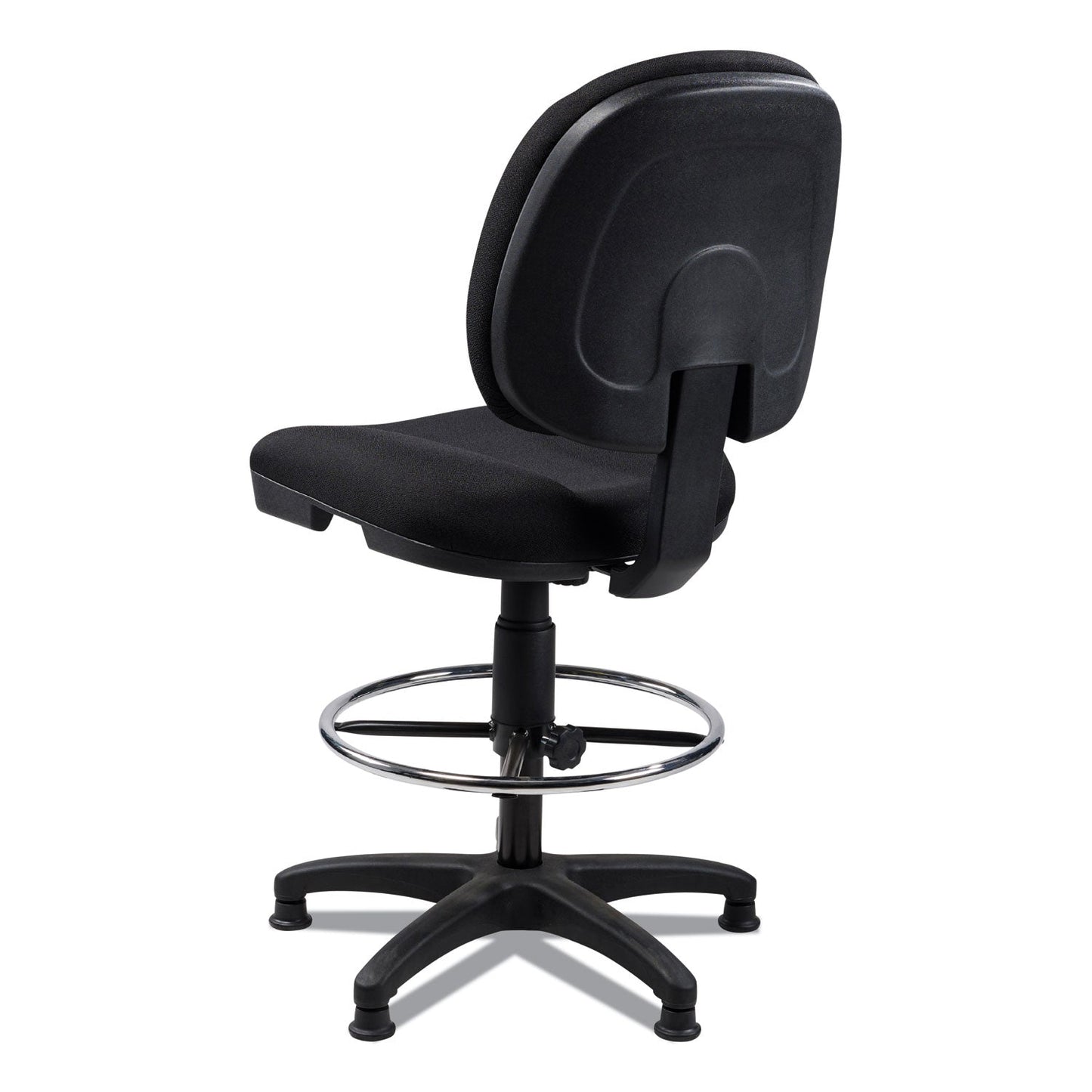 NPS® Comfort Task Stool, Supports Up to 300 lb, 24.5" to 34.5" Seat Height, Black Seat, Black Back, Black Base