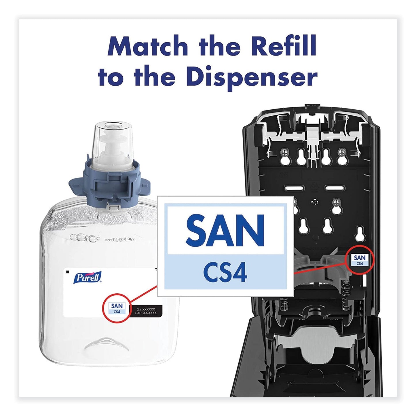 PURELL® Cs4 Hand Sanitizer Dispenser, 1,200 Ml, 6.12 X 4.48 X 10.81, White