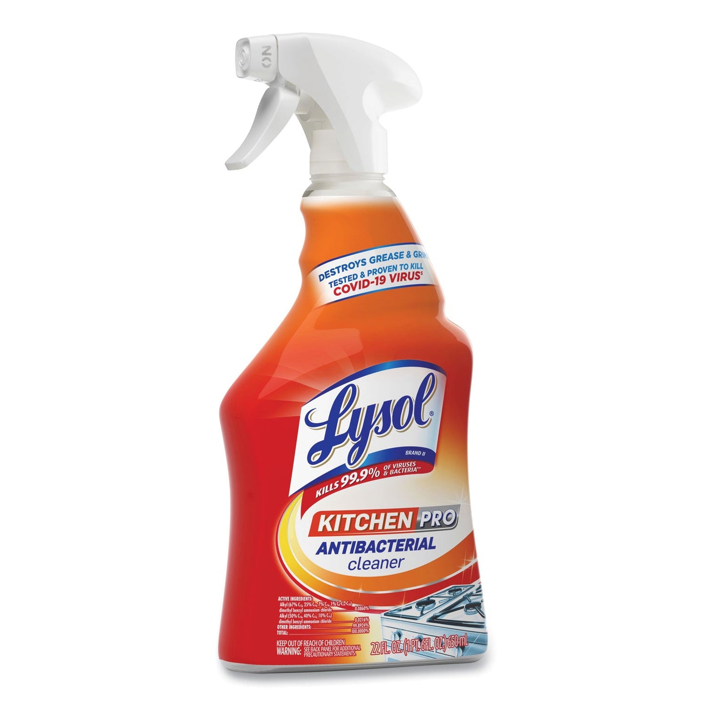 LYSOL® Brand Kitchen Pro Antibacterial Cleaner, Citrus Scent, 22 Oz Spray Bottle