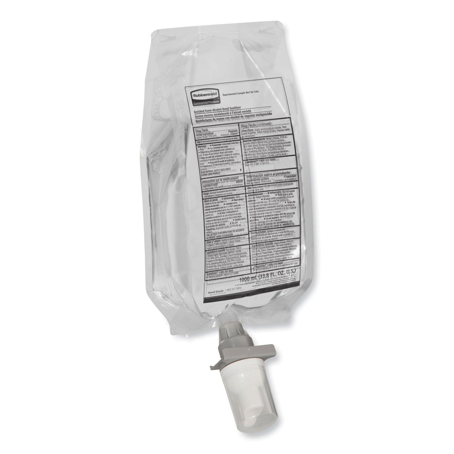 Rubbermaid® Commercial AutoFoam Refill With Alcohol Foam Hand Sanitizer, Clear, 1,000 mL, Fragrance-Free, 4/Carton