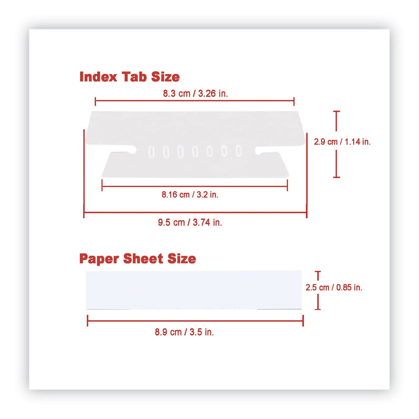 Universal® Hanging File Folder Plastic Index Tabs, 1/3-Cut, Clear, 3.7" Wide, 25/Pack