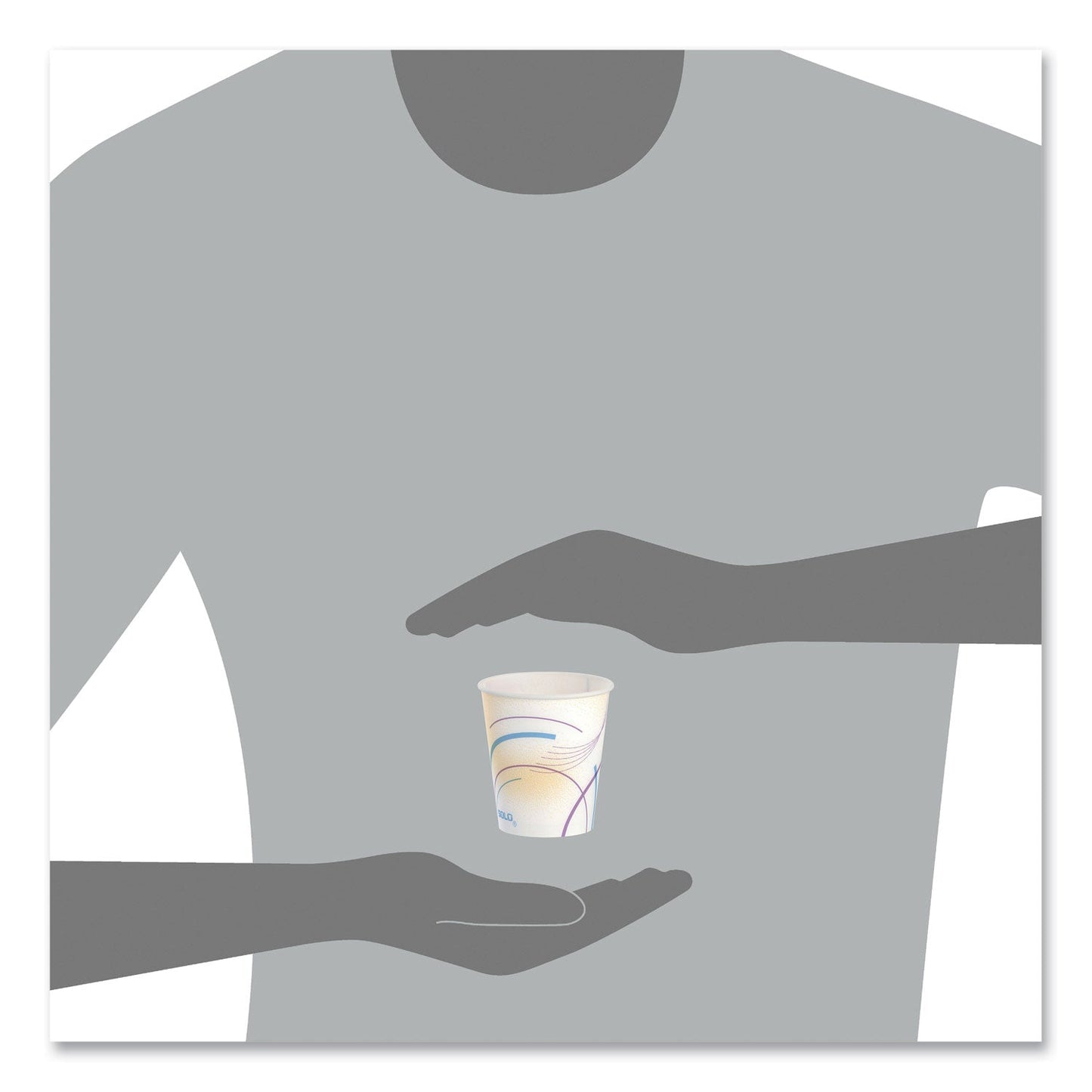 SOLO® Paper Water Cups, 5 oz, Meridian Design, 100/Sleeve, 25 Sleeves/Carton