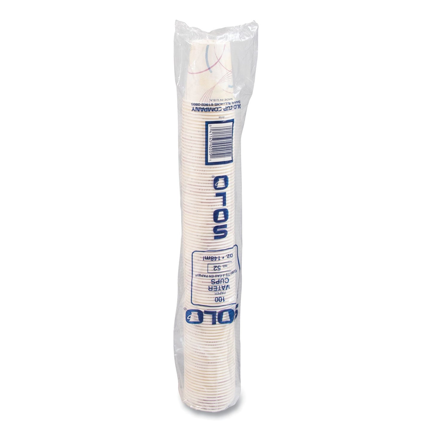 SOLO® Paper Water Cups, 5 oz, Meridian Design, 100/Sleeve, 25 Sleeves/Carton