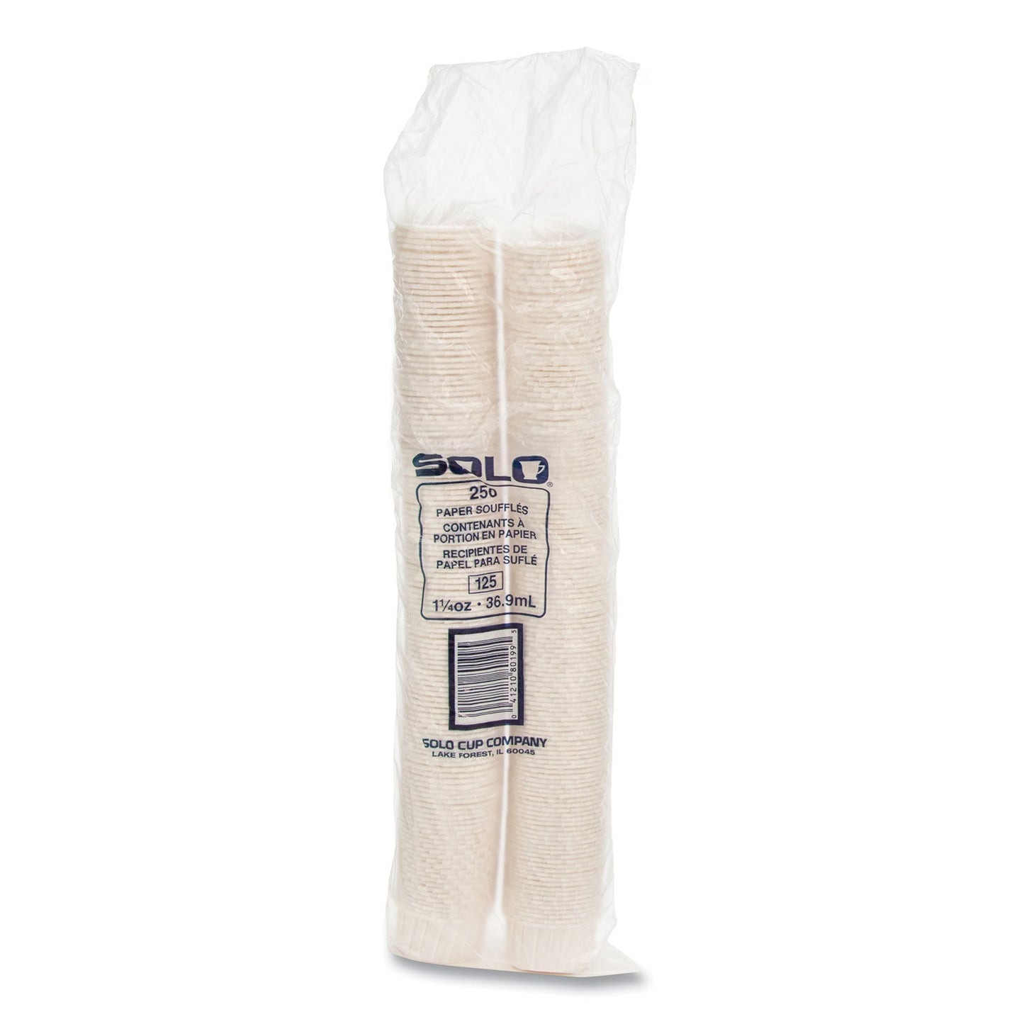 SOLO® Paper Portion Cups, 1.25 oz, White, 250/Bag, 20 Bags/Carton