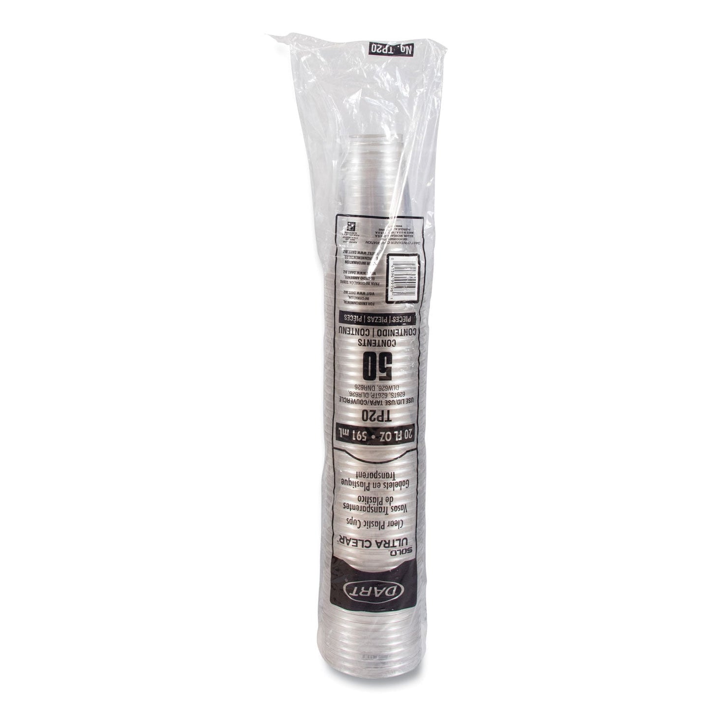 SOLO® Ultra Clear Cups, 20 oz, Plastic, 50/Bag, 12 Bags/Carton