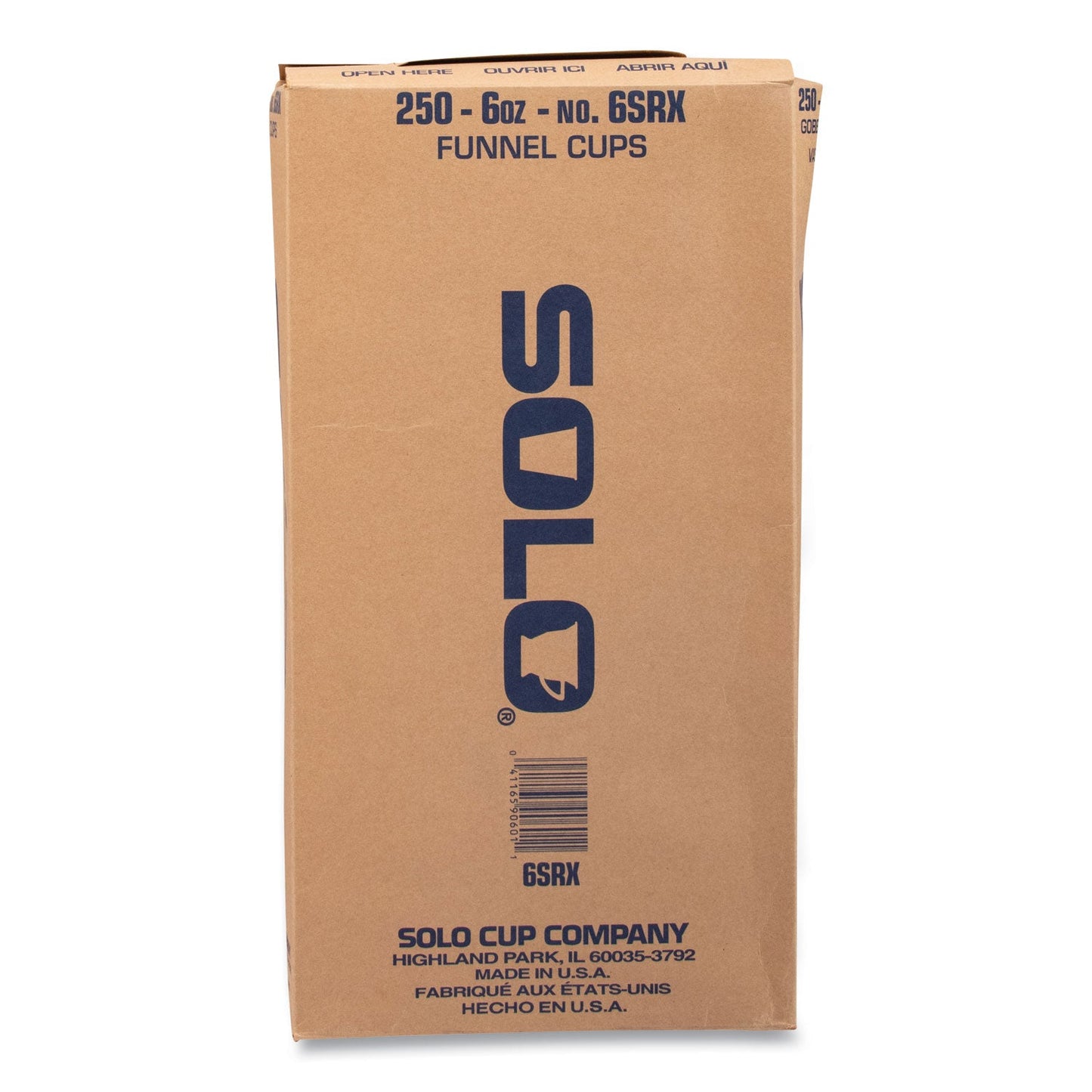SOLO® Bare Eco-Forward Treated Paper Funnel Cups, 6 oz, White, 250/Bag, 10/Carton