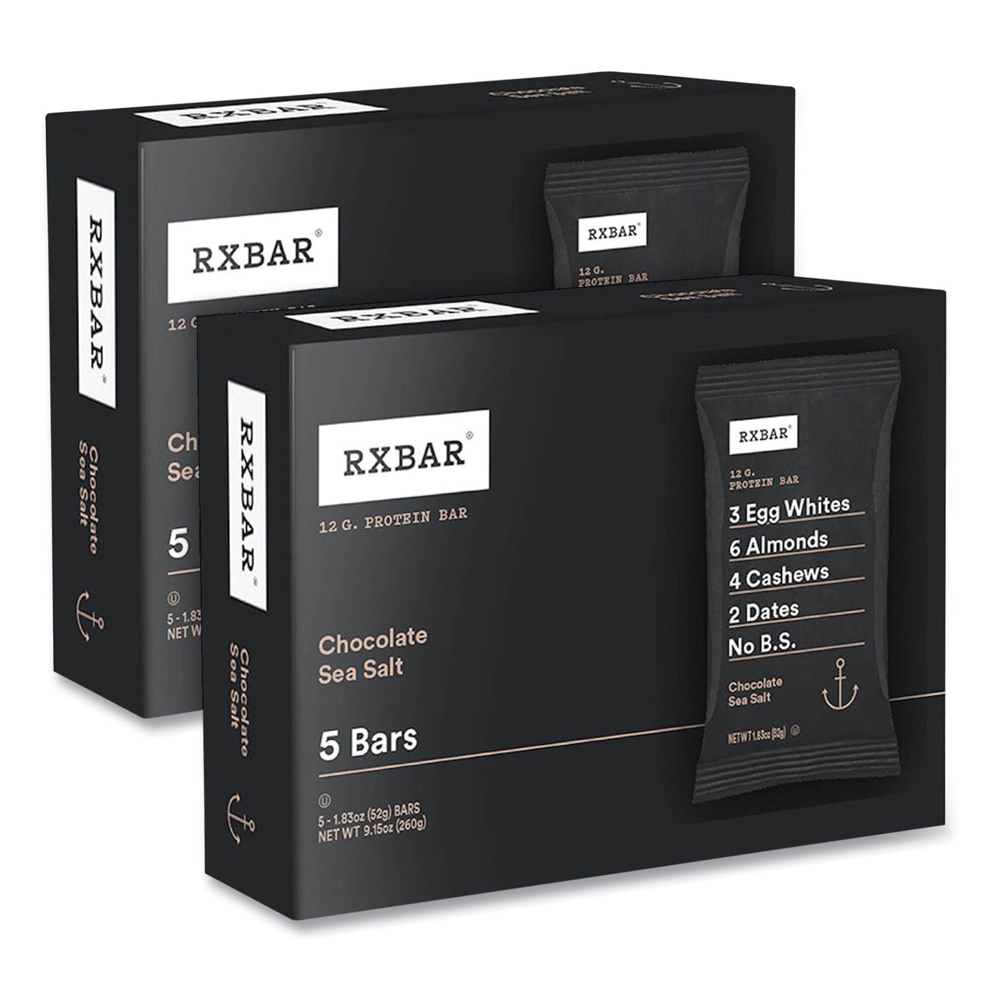 RXBAR® Adult Bars, Chocolate Sea Salt, 1.83 oz Bar, 5 Bars/Box, 2 Boxes/Carton