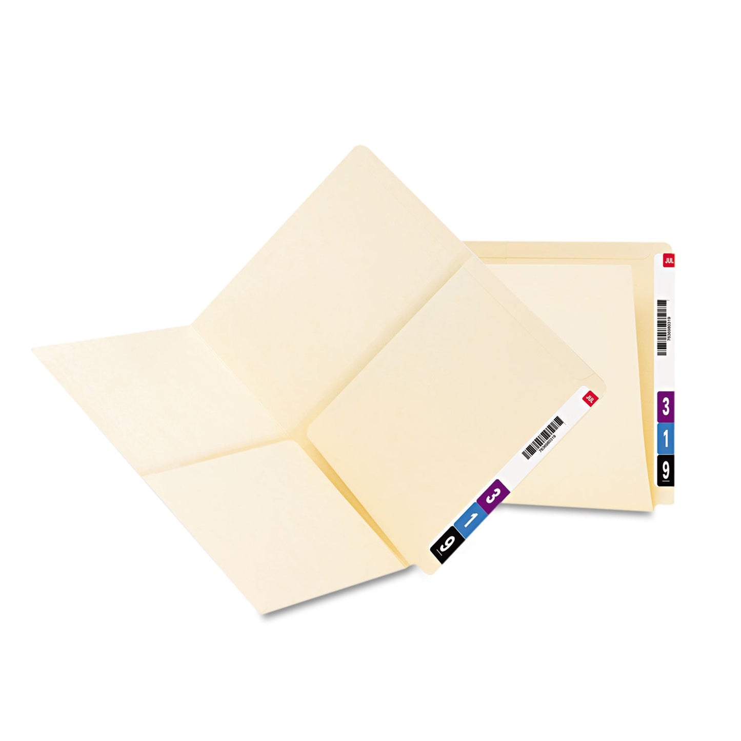Smead Heavyweight Manila End Tab Pocket Folders, Interior Front/Back Panel Pockets, Straight Tabs, Letter Size, 11pt Manila, 25/Box