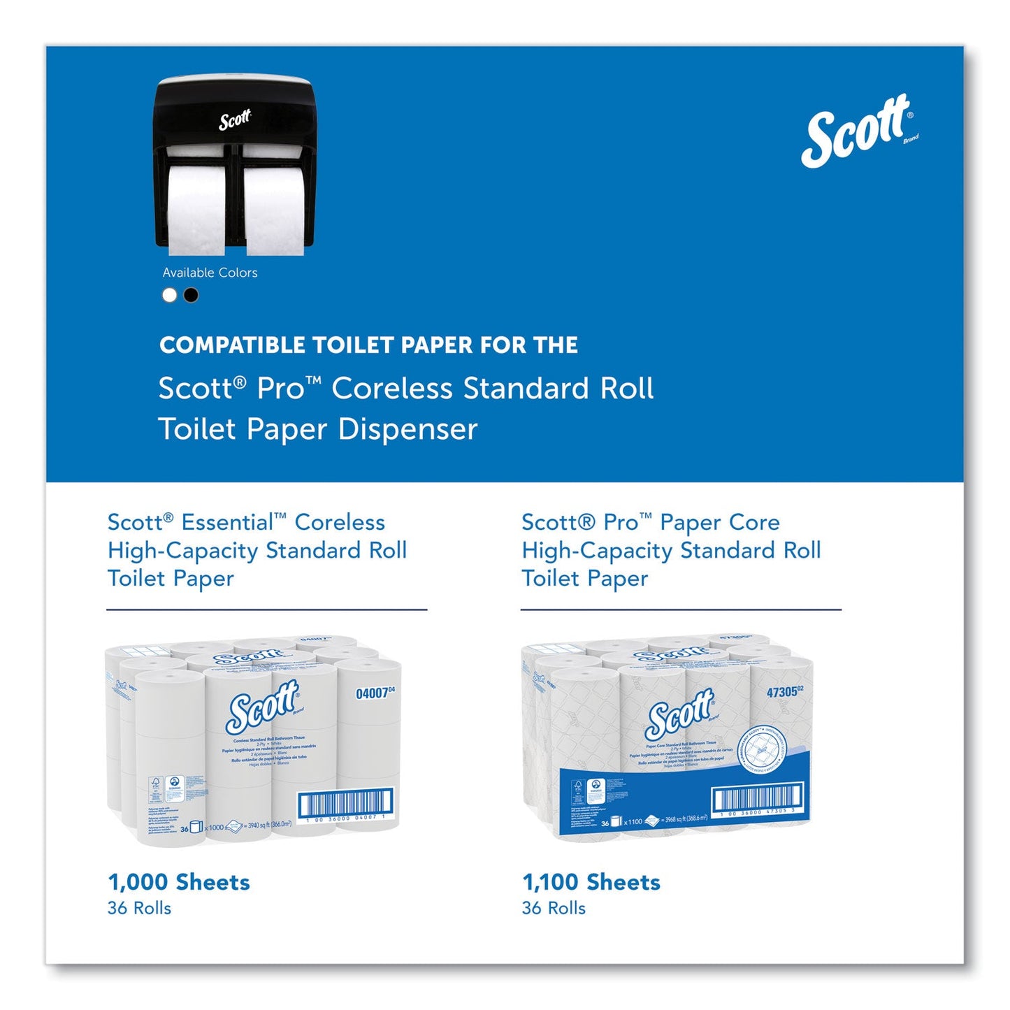 Scott® Pro High Capacity Coreless SRB Tissue Dispenser, 11.25 x 6.31 x 12.75, Black