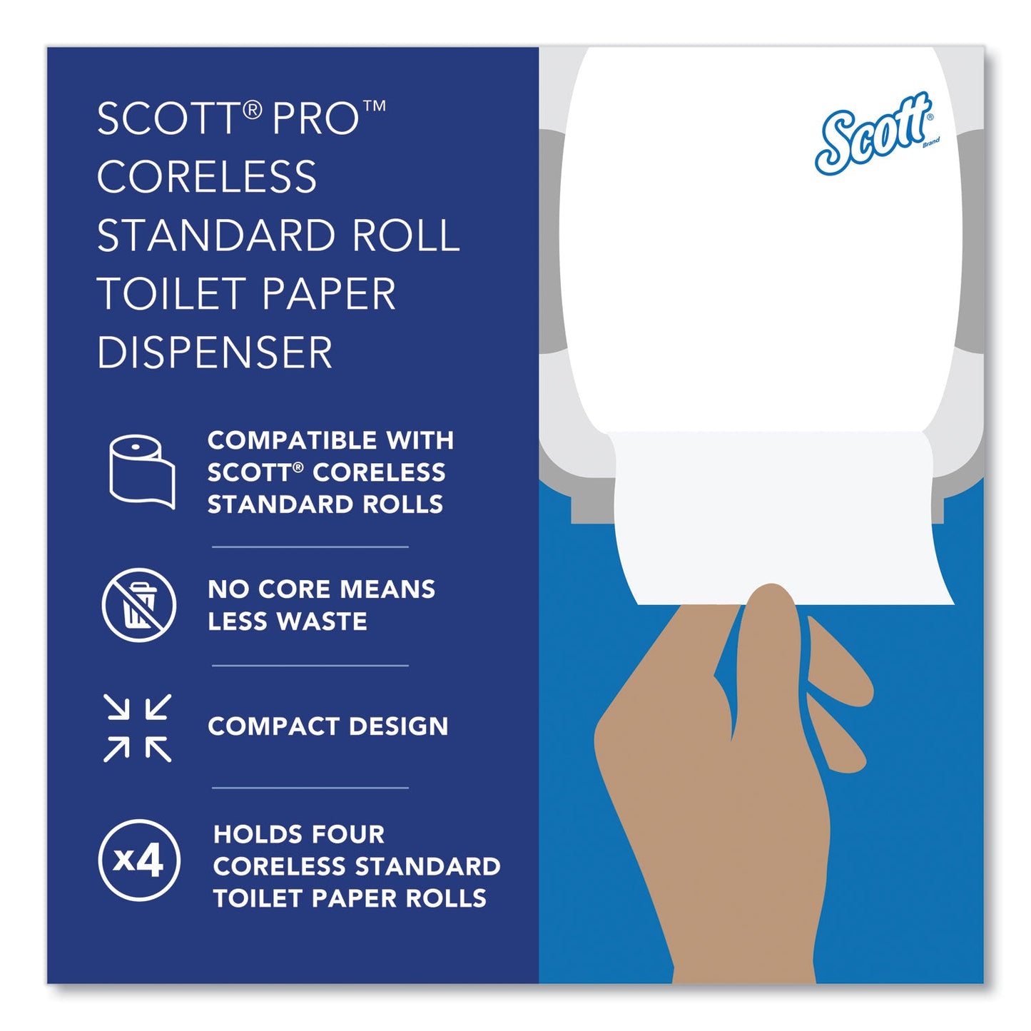 Scott® Pro High Capacity Coreless SRB Tissue Dispenser, 11.25 x 6.31 x 12.75, Black