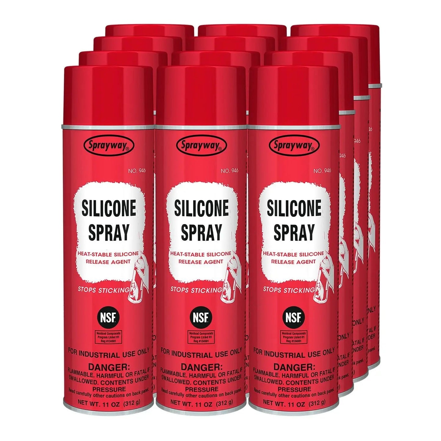 Sprayway® Silicone Spray, 11 oz Aerosol Spray, 12 Cans