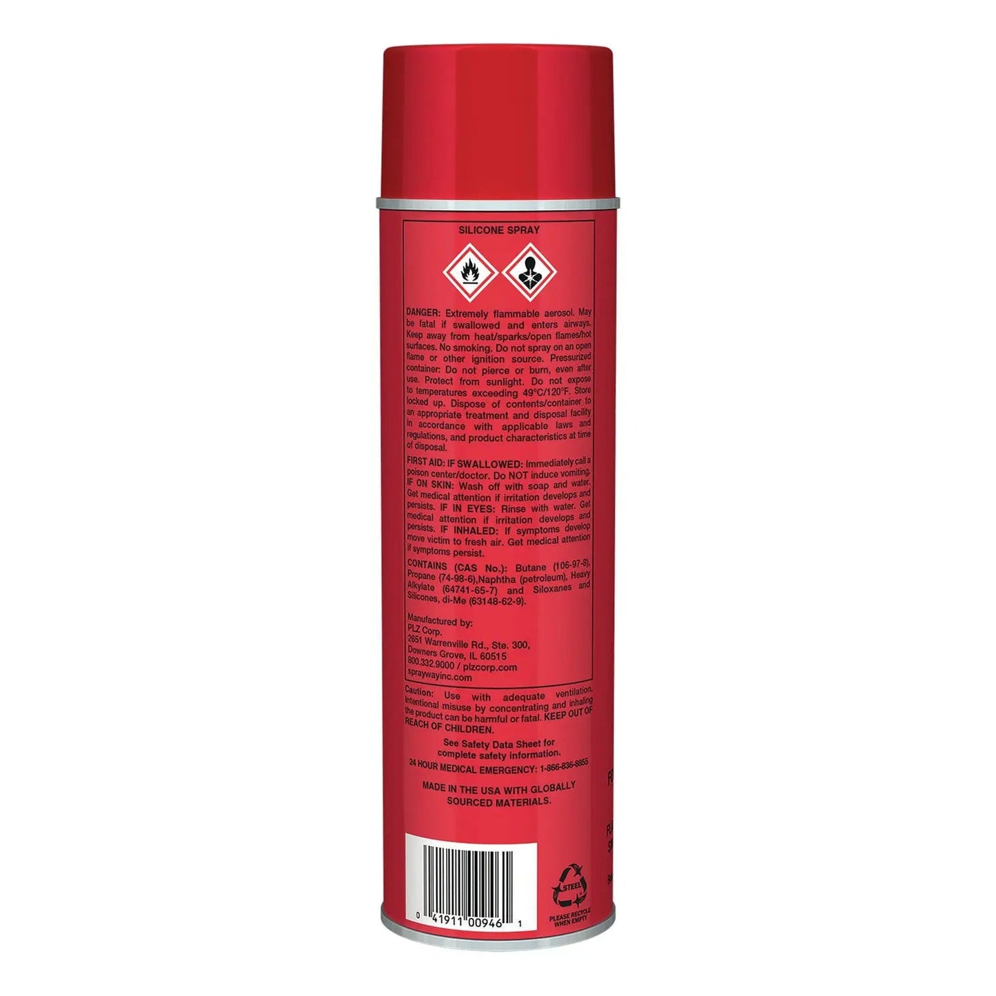 Sprayway® Silicone Spray, 11 oz Aerosol Spray, 12 Cans