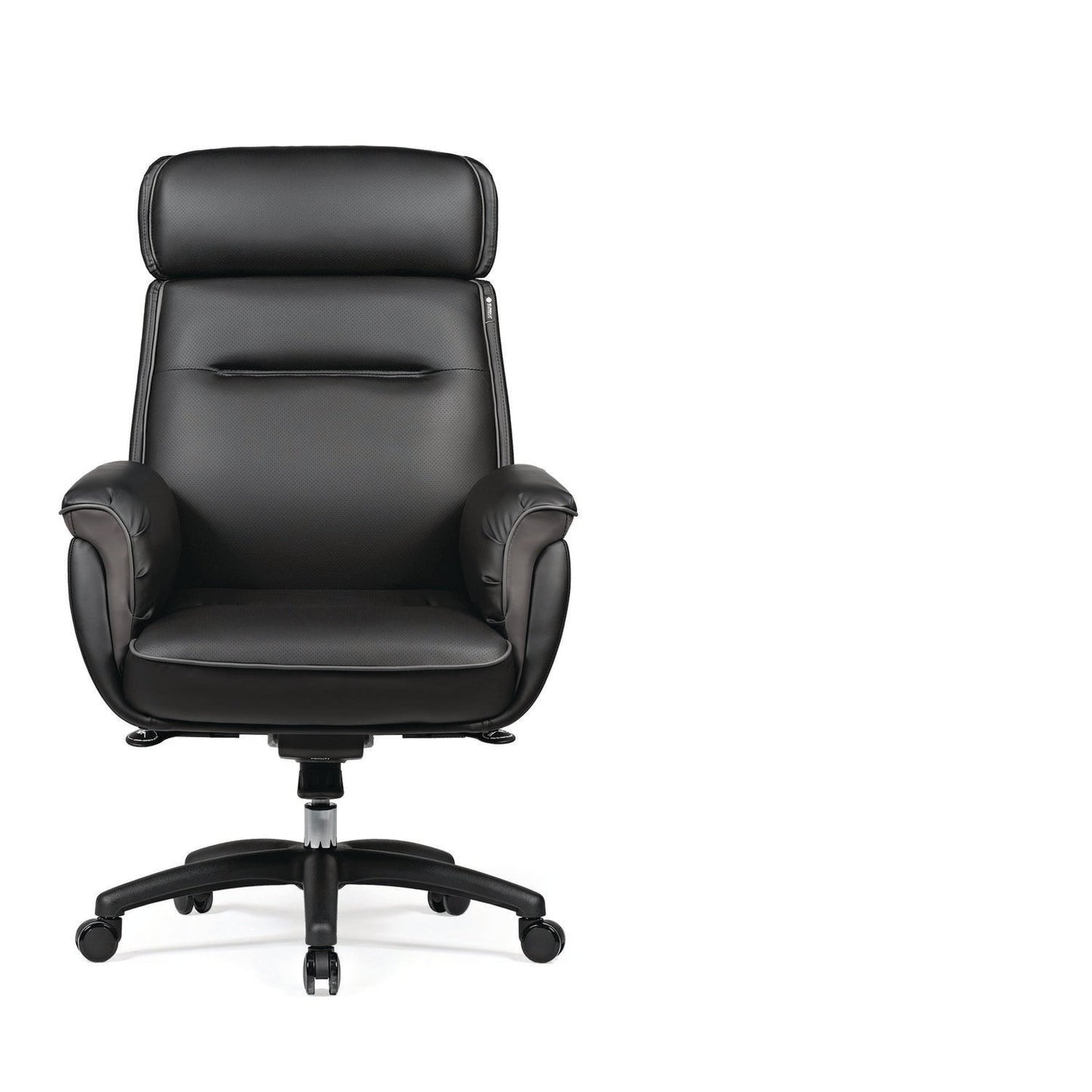 Eureka Ergonomic® Royal Executive Office Chair, Support up to 300 lb, 19.46"-22.26" Seat Height, Black PU Leather Seat, Black Faux Leather Back