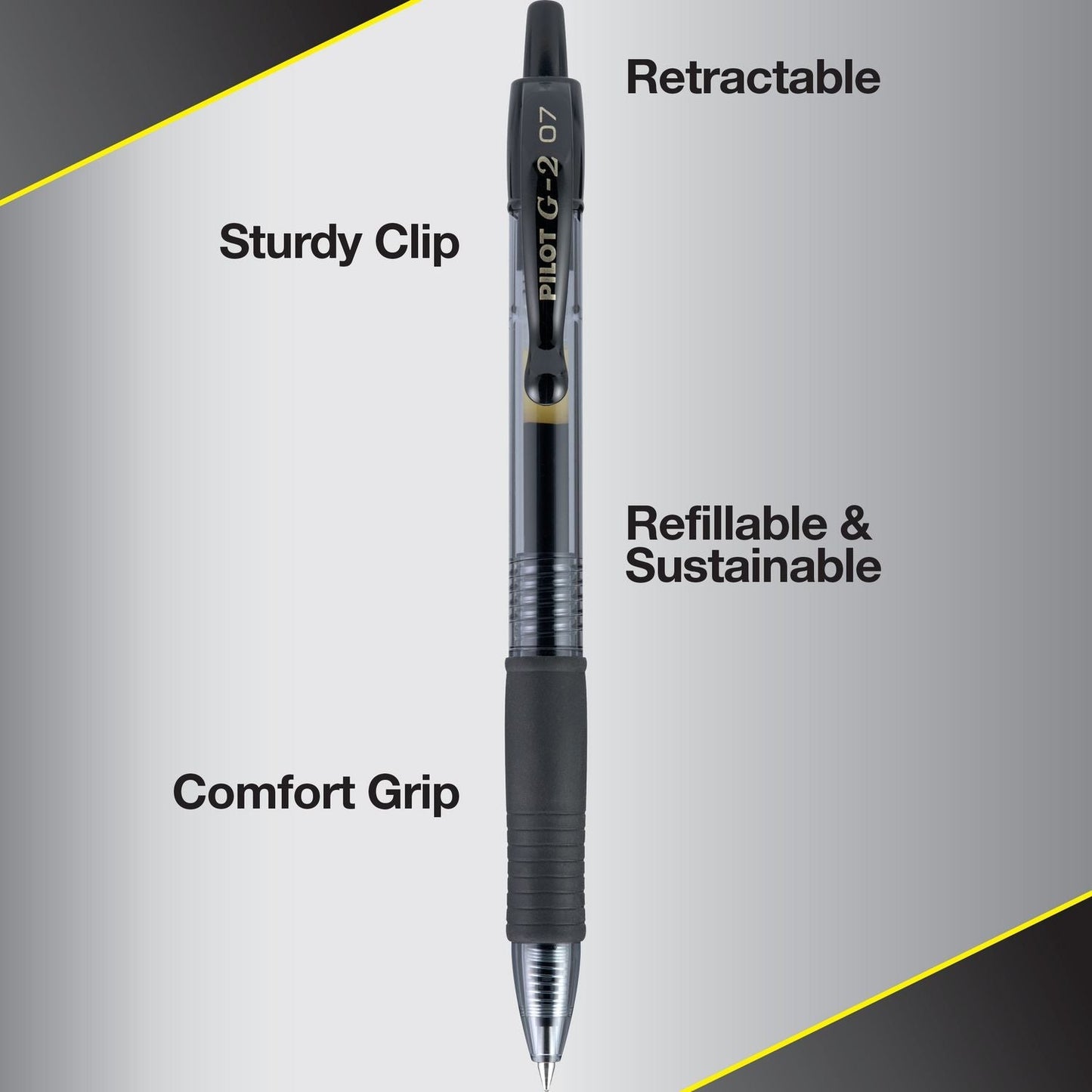 Pilot® G2 Premium Gel Pen, Retractable, Fine 0.7 mm, Assorted Ink and Barrel Colors, 10/Pack