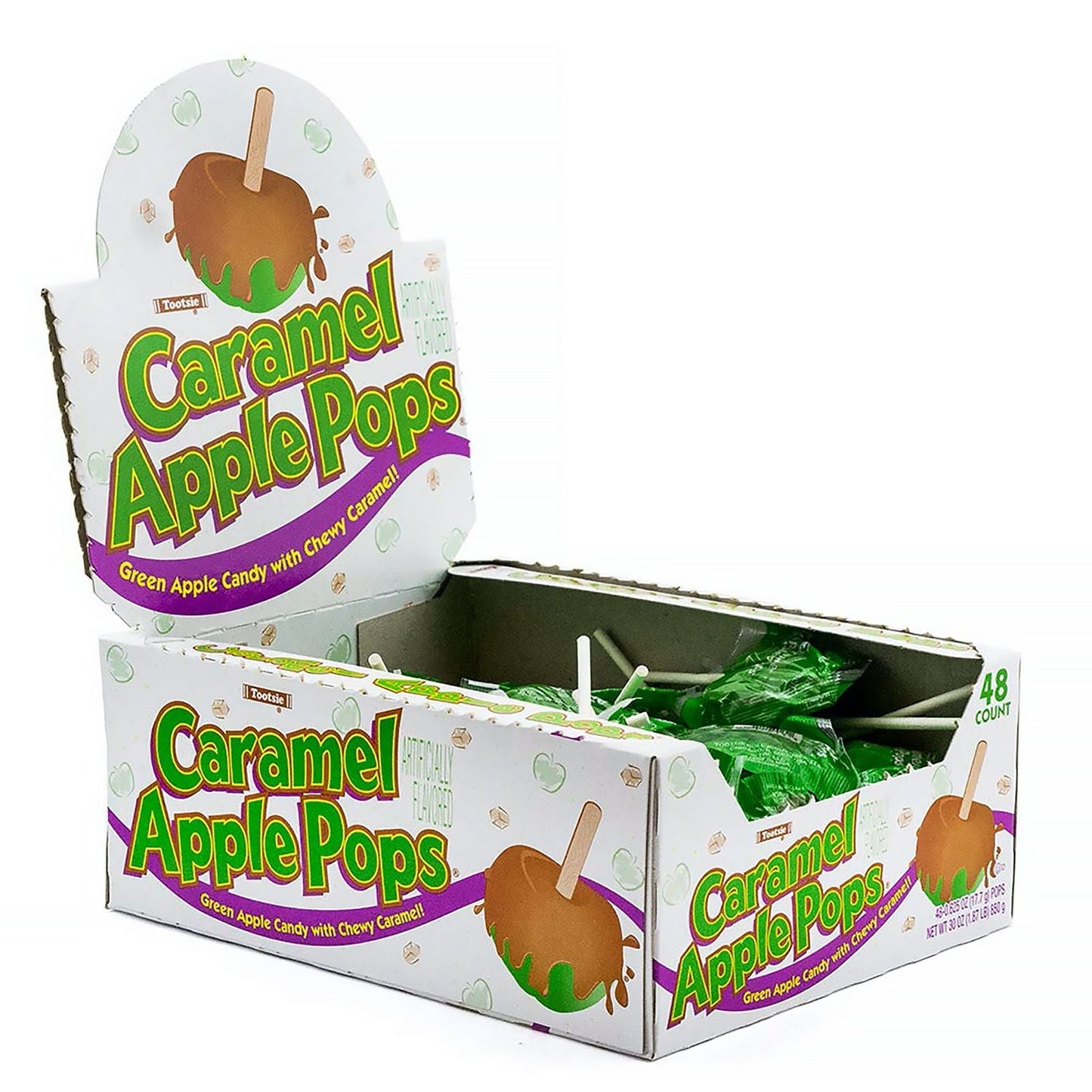 Tootsie Roll® Caramel Apple Pops, 0.63 oz Individually Wrapped, 48/Box, 2 Boxes/Carton