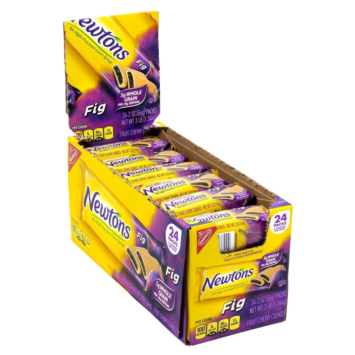 Nabisco® Fig Newtons, 2 oz Pack, 2 Cookies/Pack, 24 Packs/Box, 4 Boxes/Carton